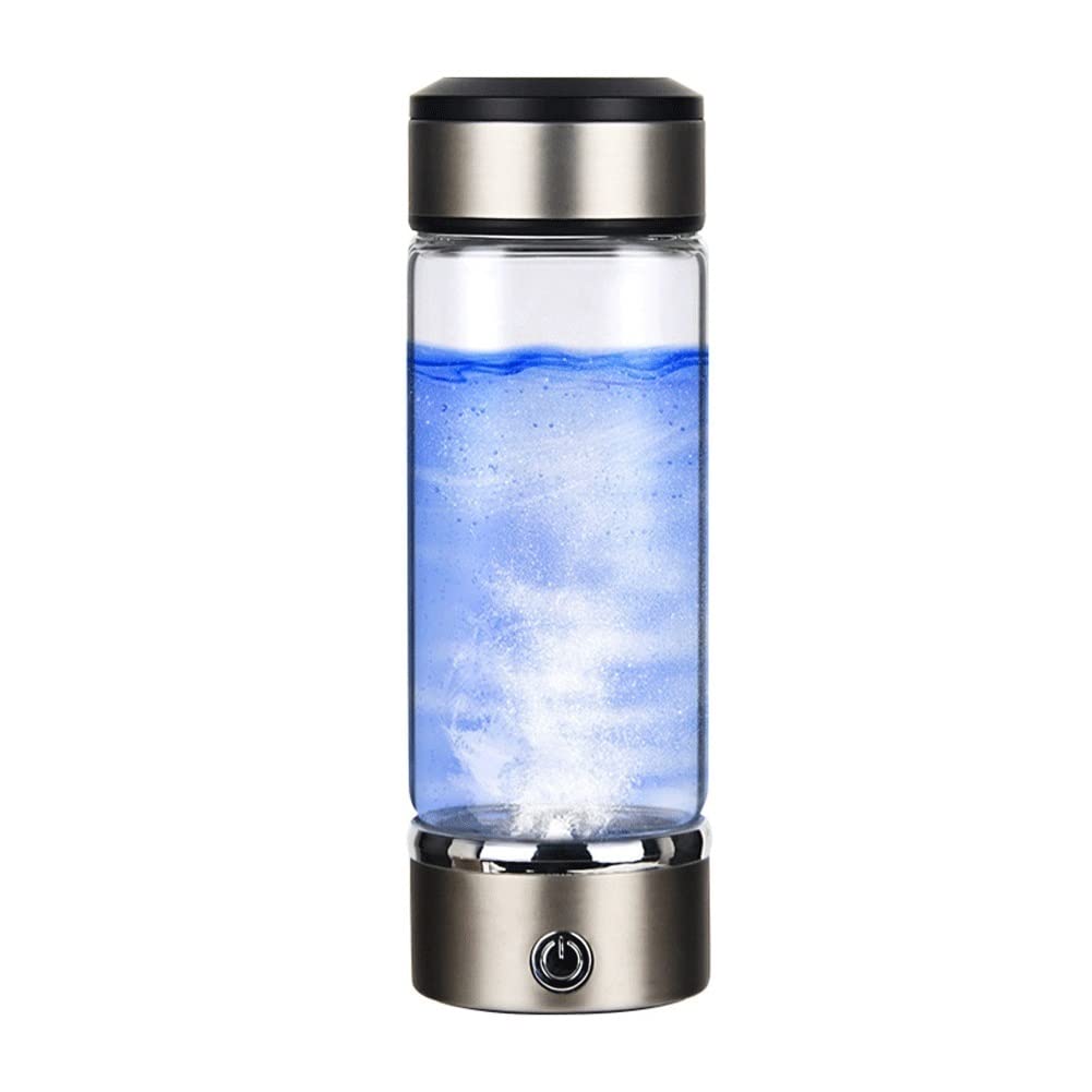 XBWZBXN Portable Hydrogen Water Bottle - 360ml Rechargeable Ionized Water Generator with Anti-Aging & Antioxidant Technology | Glass Hydrogen Water Maker for Travel, Gym, and Daily Hydration