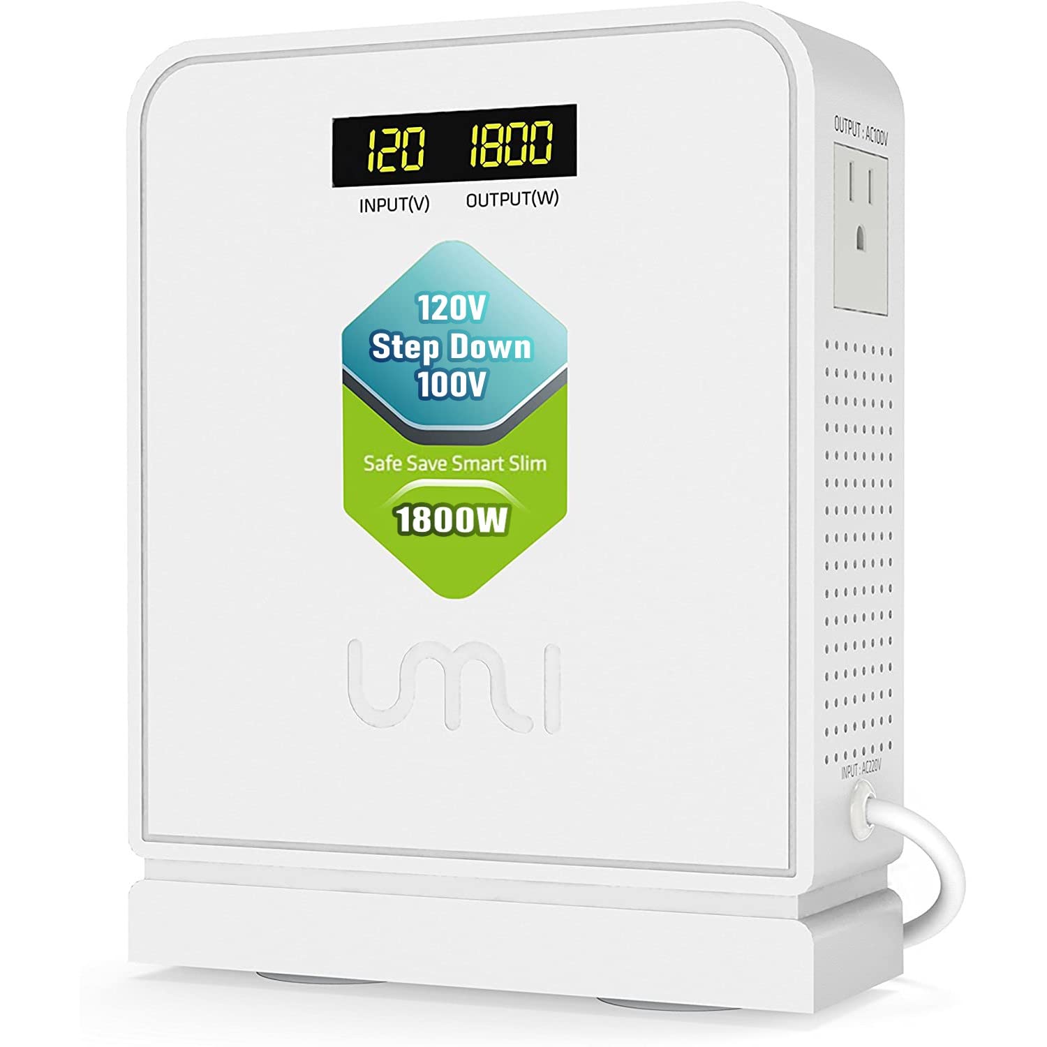 UMI 1800W Heavy Duty Voltage Converter Transformer - Step Down 120V to 100V Power Converter for Japanese Appliances - Use in USA Canada Mexico - CE Certified & 3-Year Warranty - Perfect for Rice Cookers, Hair Dryers and Electronics from Japan