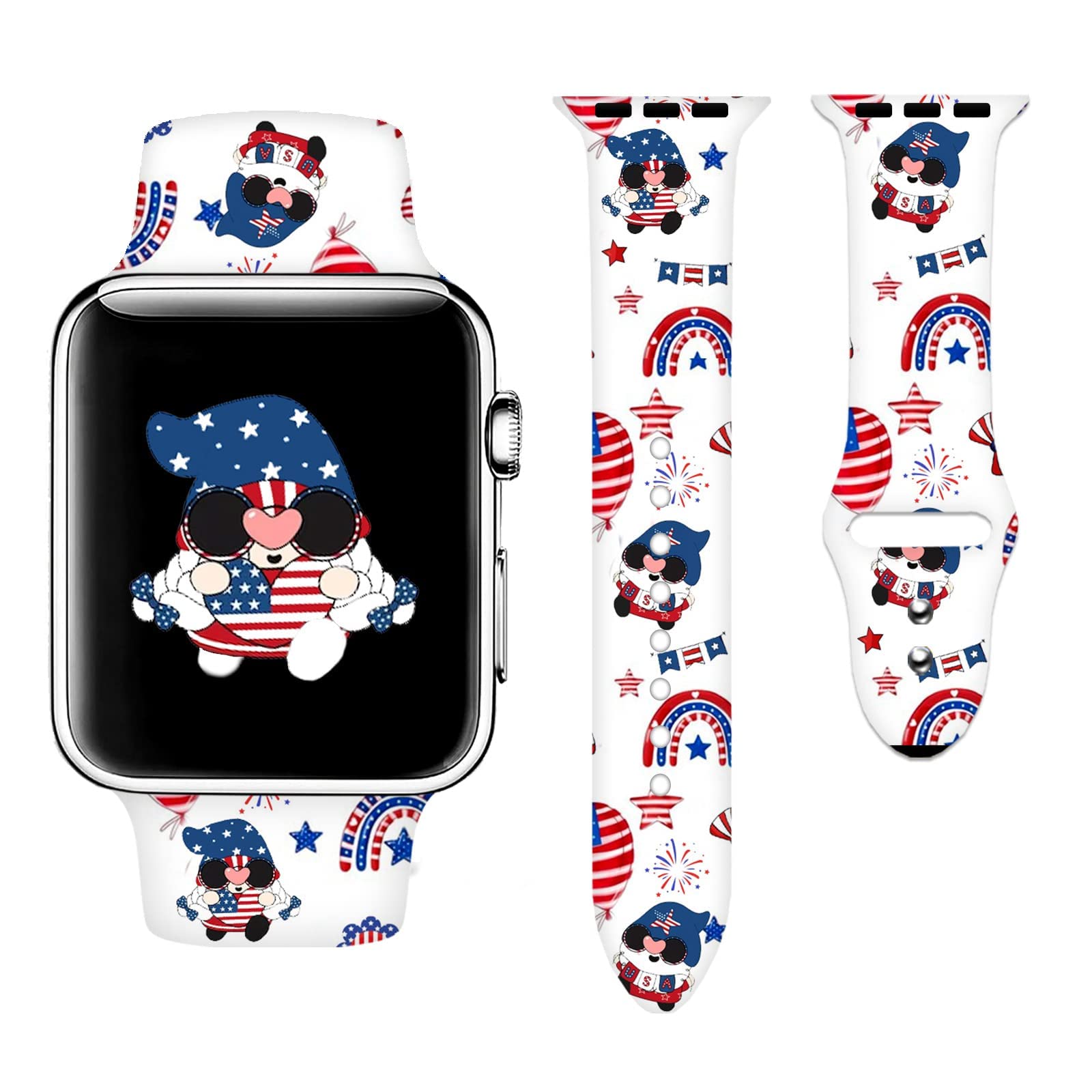 Premium Soft Silicone Watch Band Compatible with Apple Watch 38mm 40mm 41mm 42mm 43mm 44mm 45mm - Adjustable Replacement Strap for iWatch Series 8/7/6/5/4/3/2/1 - Perfect Gift for Men & Women - Ideal for Workouts, Daily Wear & Fashion Accessories