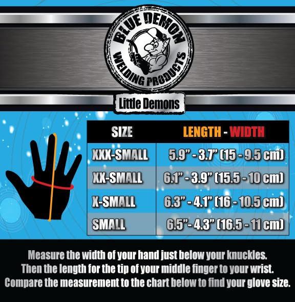 Blue Demon MIG Welding Gloves for Kids - Heat Resistant Small Hand Protection for MIG & Stick Welding - Ideal for Youth Welding Projects & DIY Metalwork