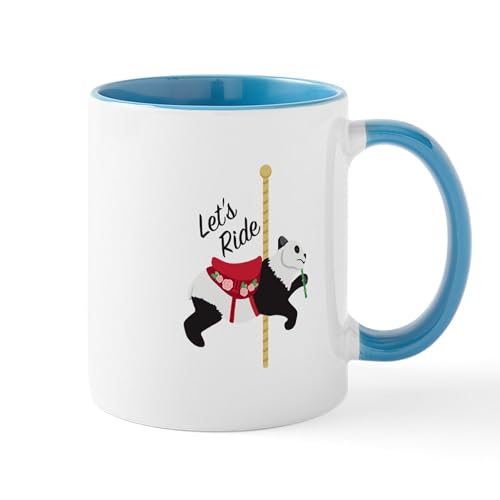 White/Blue Inside - Panda Ride Mugs