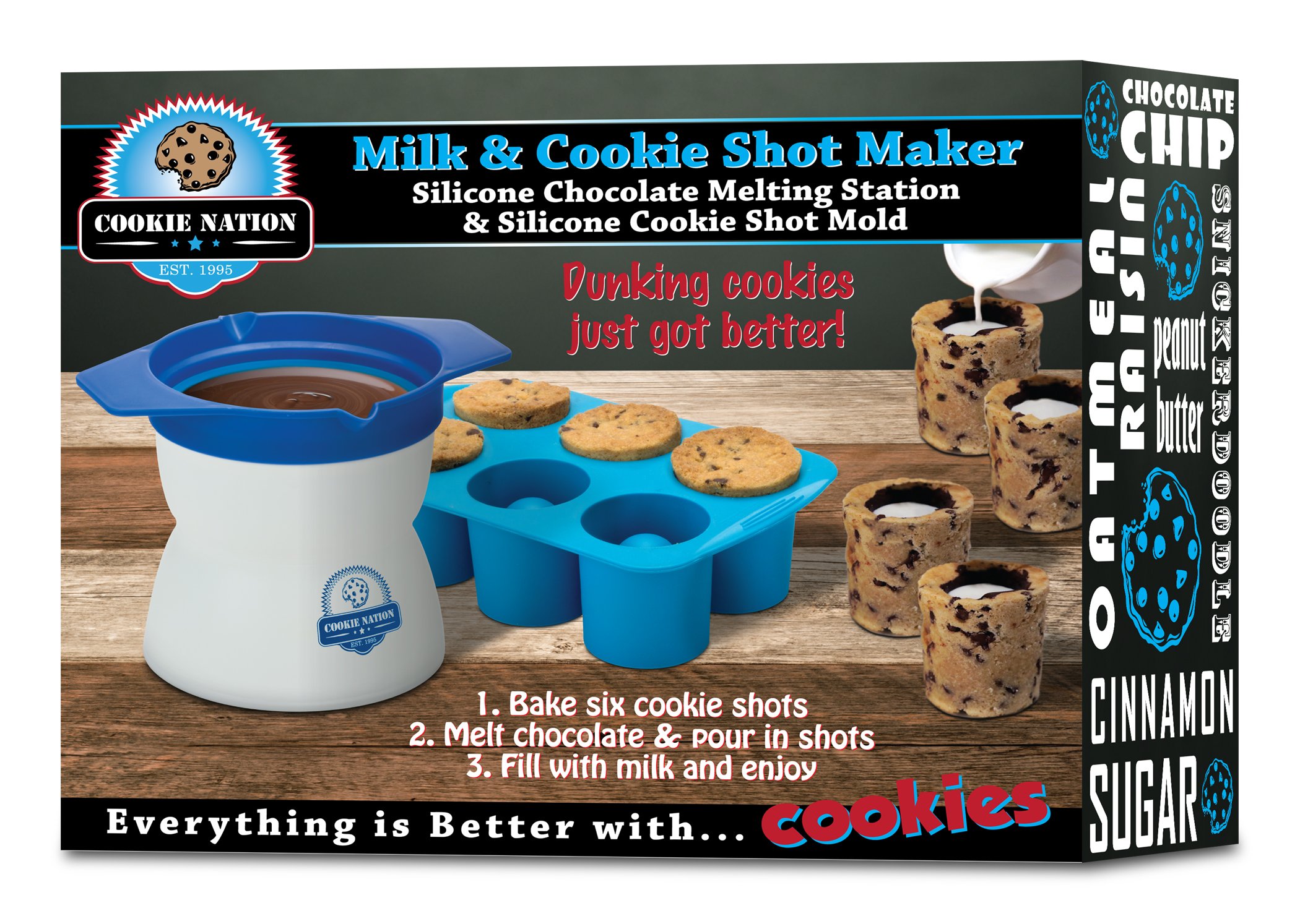 CNB-1SM Milk and Cookie Shot Maker Set - 6-Piece Multicolor Baking Kit for Fun Dessert Cups | Perfect for Parties, Holidays & DIY Treats at Home