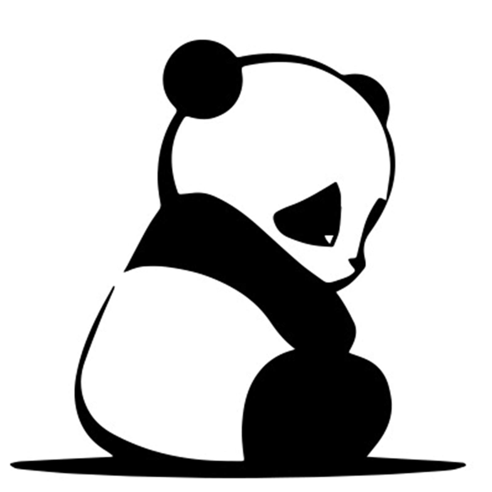 Walewa - Funny Cute Panda Vinyl Decal Sticker (1 Pcs-Black) | Waterproof, Durable for Cars, Trucks, Laptops, Windows | Perfect for Personalizing Vehicles, Electronics & Home Decor