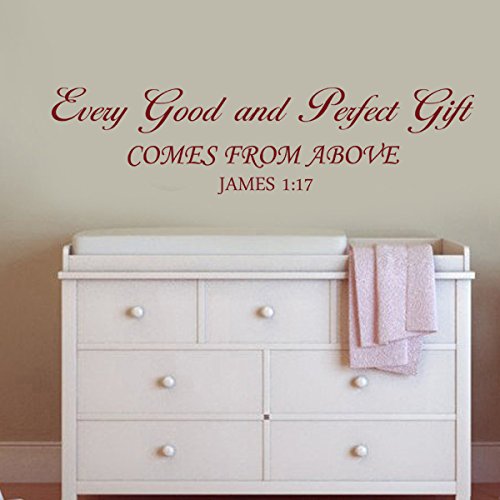 Christian Bible Wall Decal - Nursery Quote Sticker for Baby Room Decor