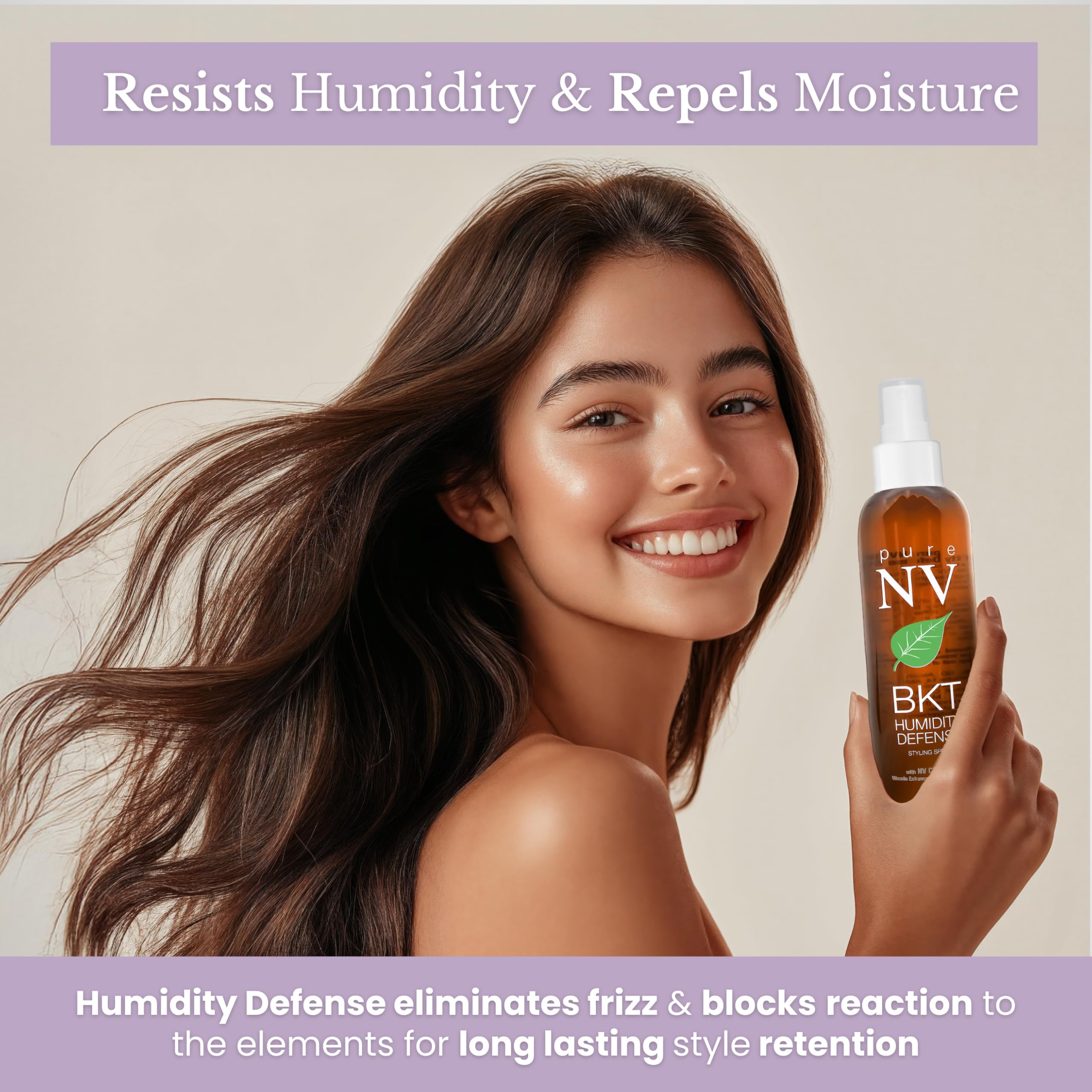 Humidity Defense Hairspray with Keratin, Collagen & Argan Oil - Anti-Frizz, Moisture Repellent & Hair Repair Treatment (8.5oz) for Salon-Quality Styling & Humidity Protection