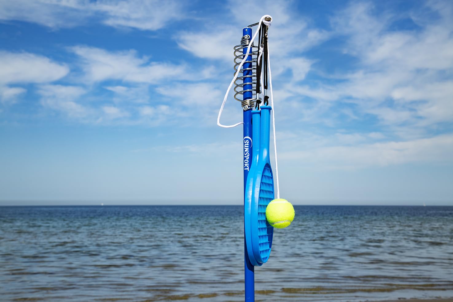 Blue Tetherball Set - Classic Outdoor Game for Adults, Kids & Teens with Pole, Bat & Tennis Balls | Perfect for Backyards, Parks, Summer Parties & Birthday Gifts | Fun Family Activity & School Playground Equipment