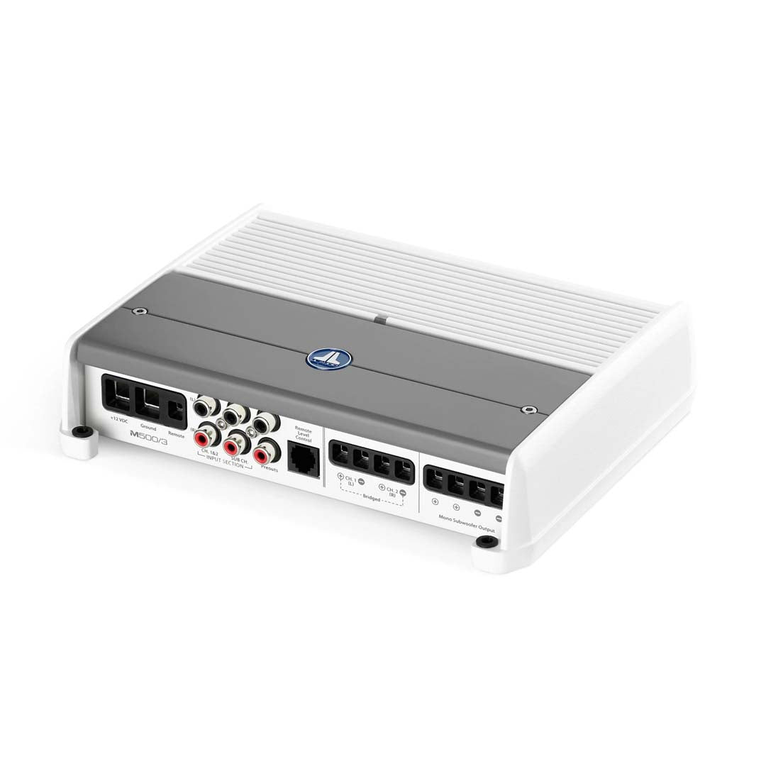 JL Audio M500/3 M Series Class D Marine 3 Channel Amplifier - High Power Boat & Marine Audio System for Boats, Yachts & Watercrafts