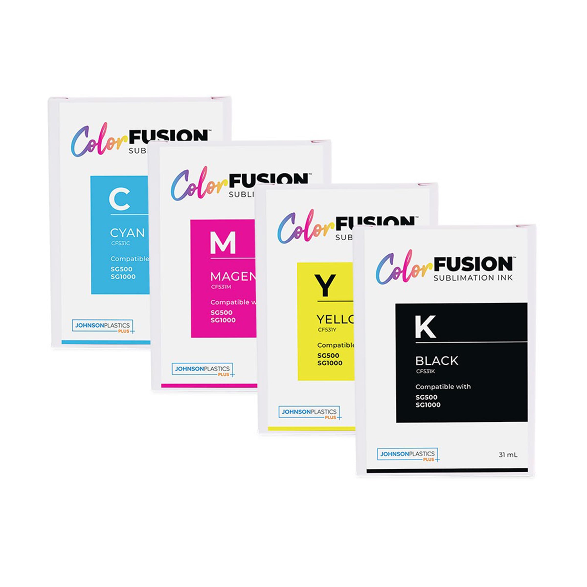 Premium ColorFusion Sublimation Ink for Sawgrass SG500 & SG1000 Printers - 31ml Bottle Complete Set - Ideal for T-Shirts, Mugs & Custom Apparel Printing