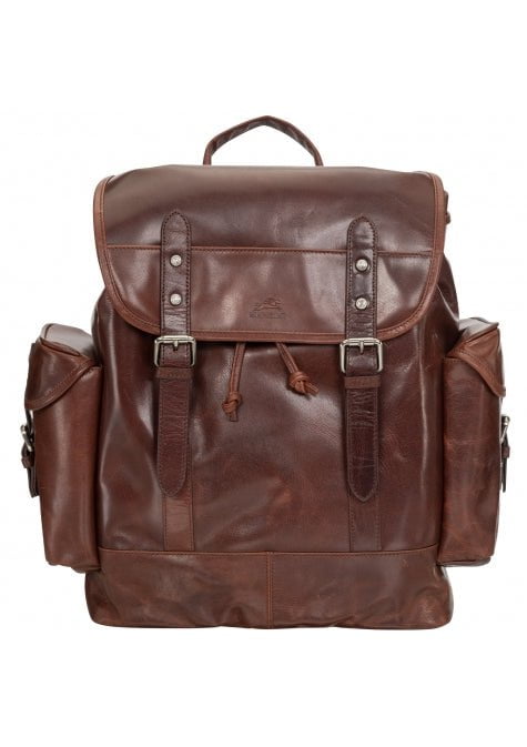 Mancini Buffalo Collection Genuine Leather Backpack for 15.6 Inch Laptop & Tablet - Durable Travel & Work Commuter Bag for Men & Women