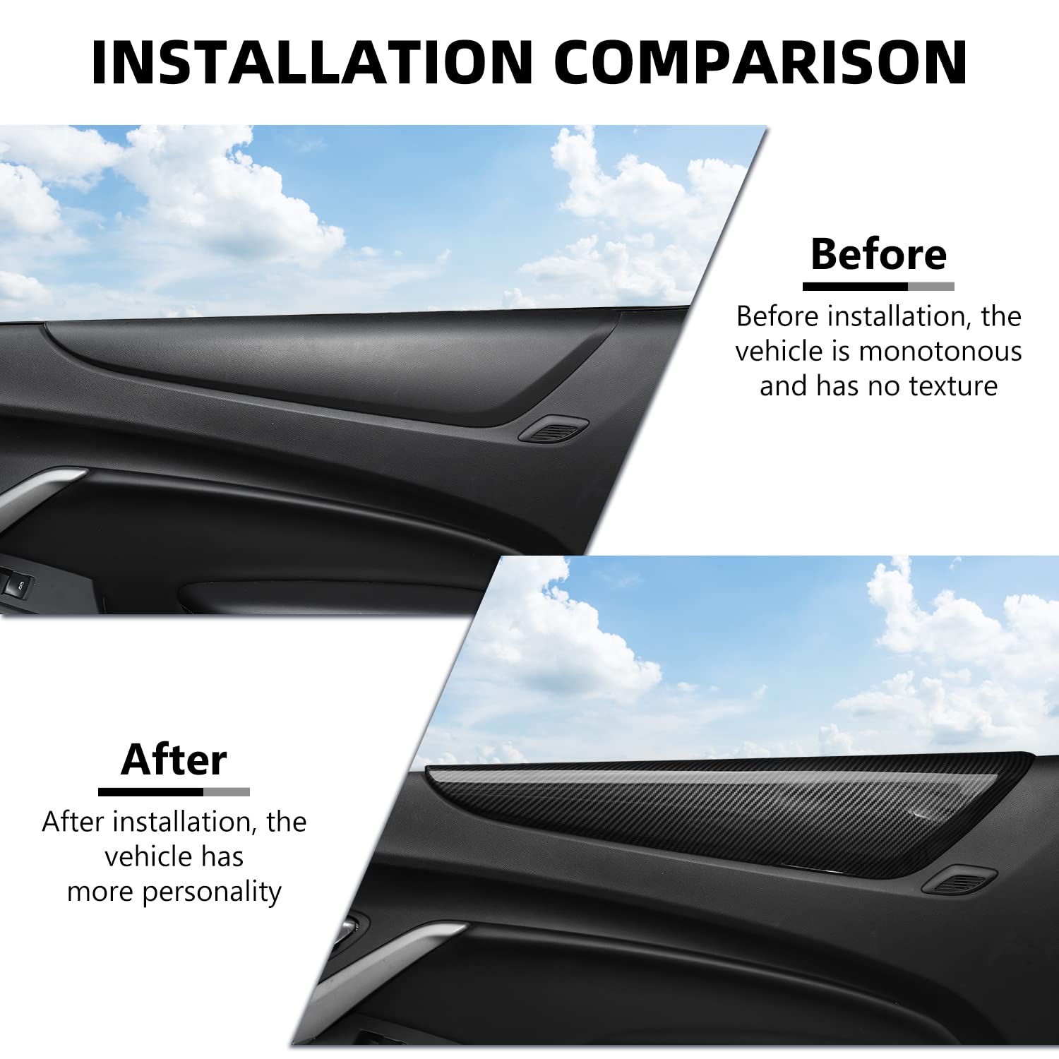 Carbon Fiber Inner Door Panel Armrest Cover Compatible with 2016-2023 Chevrolet Camaro - Interior Door Trim Accessories for Enhanced Comfort & Style | Perfect for Car Enthusiasts & Customization Projects