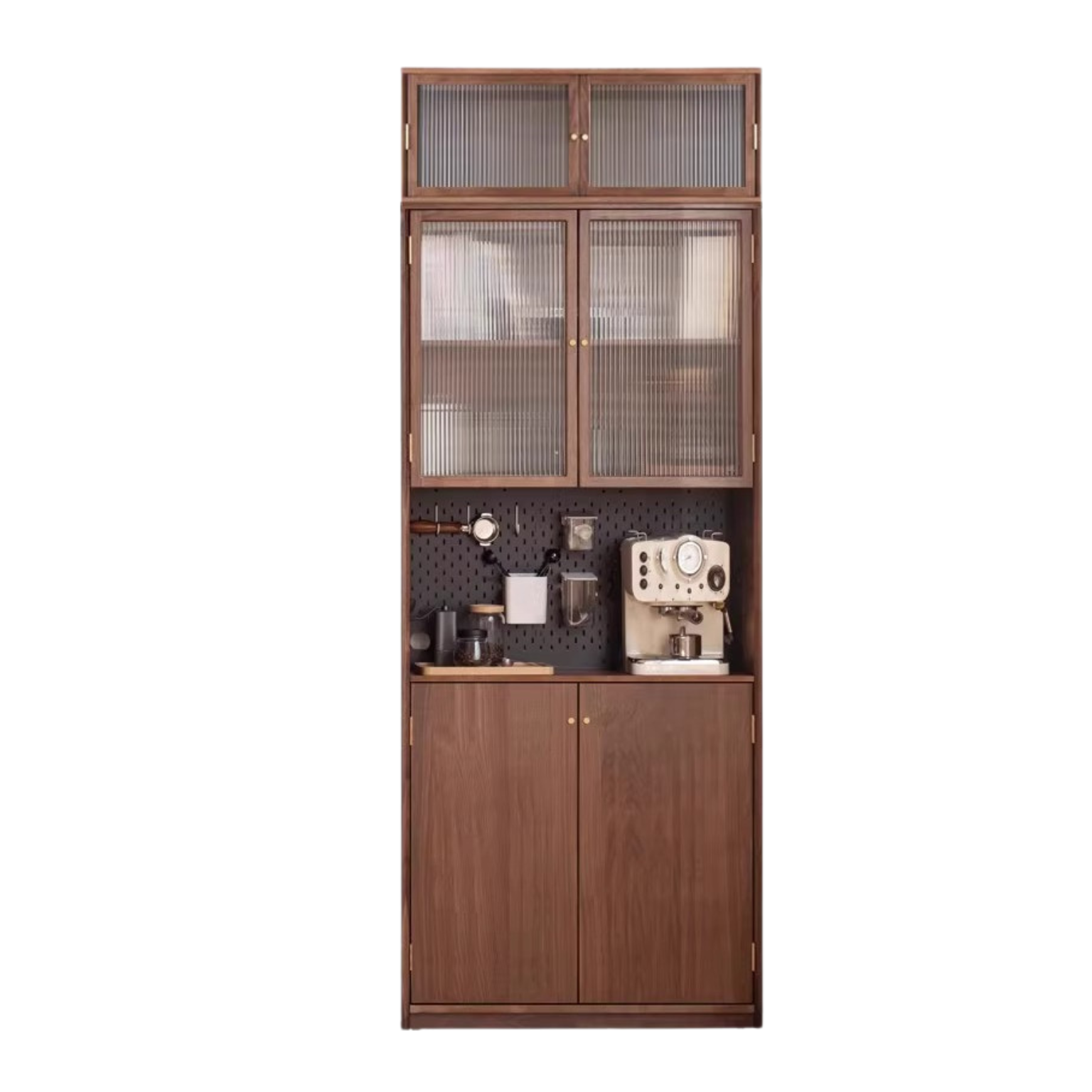 35.4х13.7х92.5 inch / 90х35х235 сm / Rich dark walnut color / Medium space bookcase + top cabinet