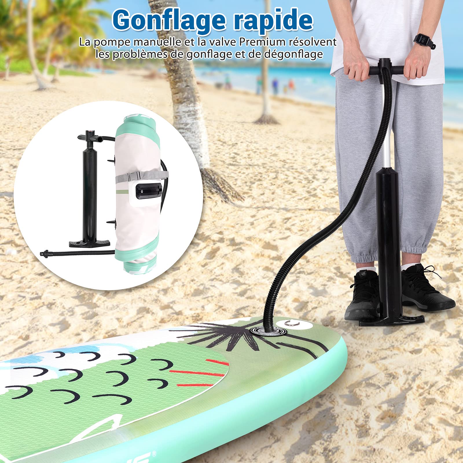 **COSTWAY Inflatable Stand Up Paddle Board with Full Accessories & Carry Bag | Non-Slip Deck for Paddling, Surfing, Fishing, Water Yoga | 297cm to 335cm Length Options | Perfect for Lakes, Rivers & Ocean Adventures**