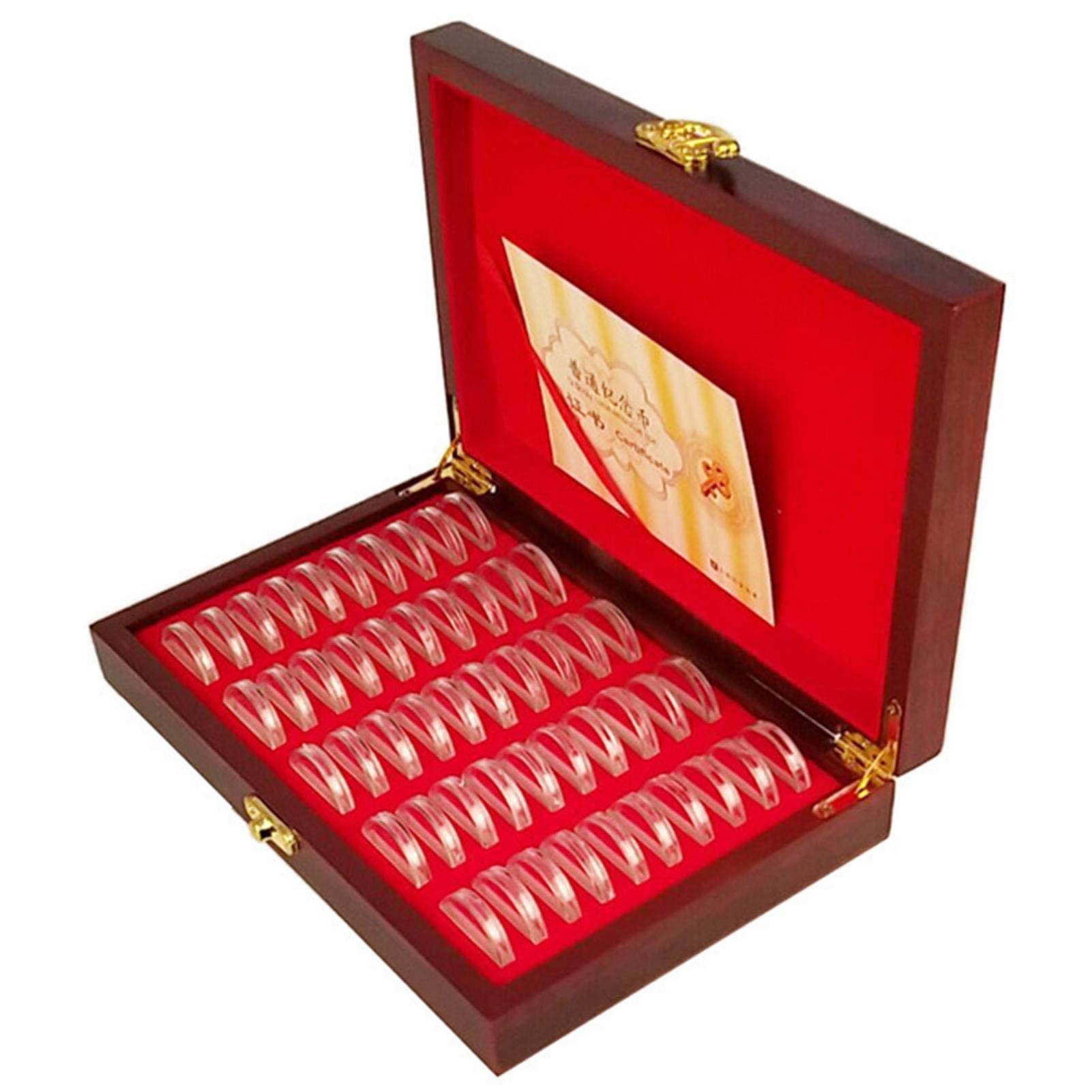 Wooden Coin Storage Box - Secure Wallet Bag for Commemorative Coins & Collectibles