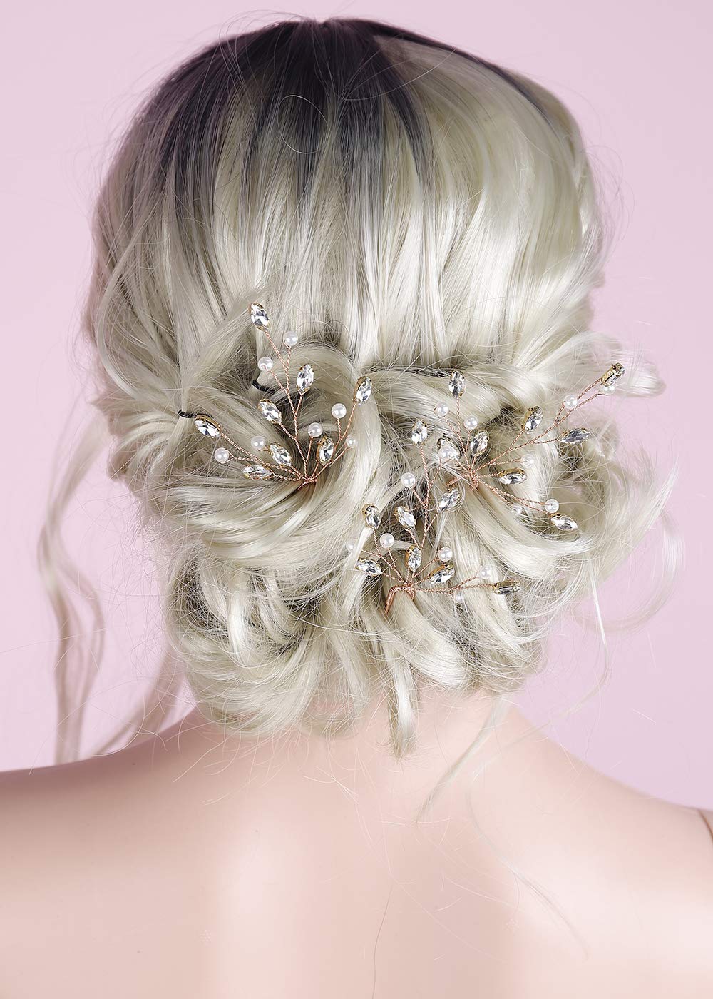 Elegant Gold Crystal Pearl Rhinestone Hair Pins for Brides & Bridesmaids – Wedding Hair Accessories for Women, Perfect for Bridal Shower, Bachelorette Party & Special Occasions