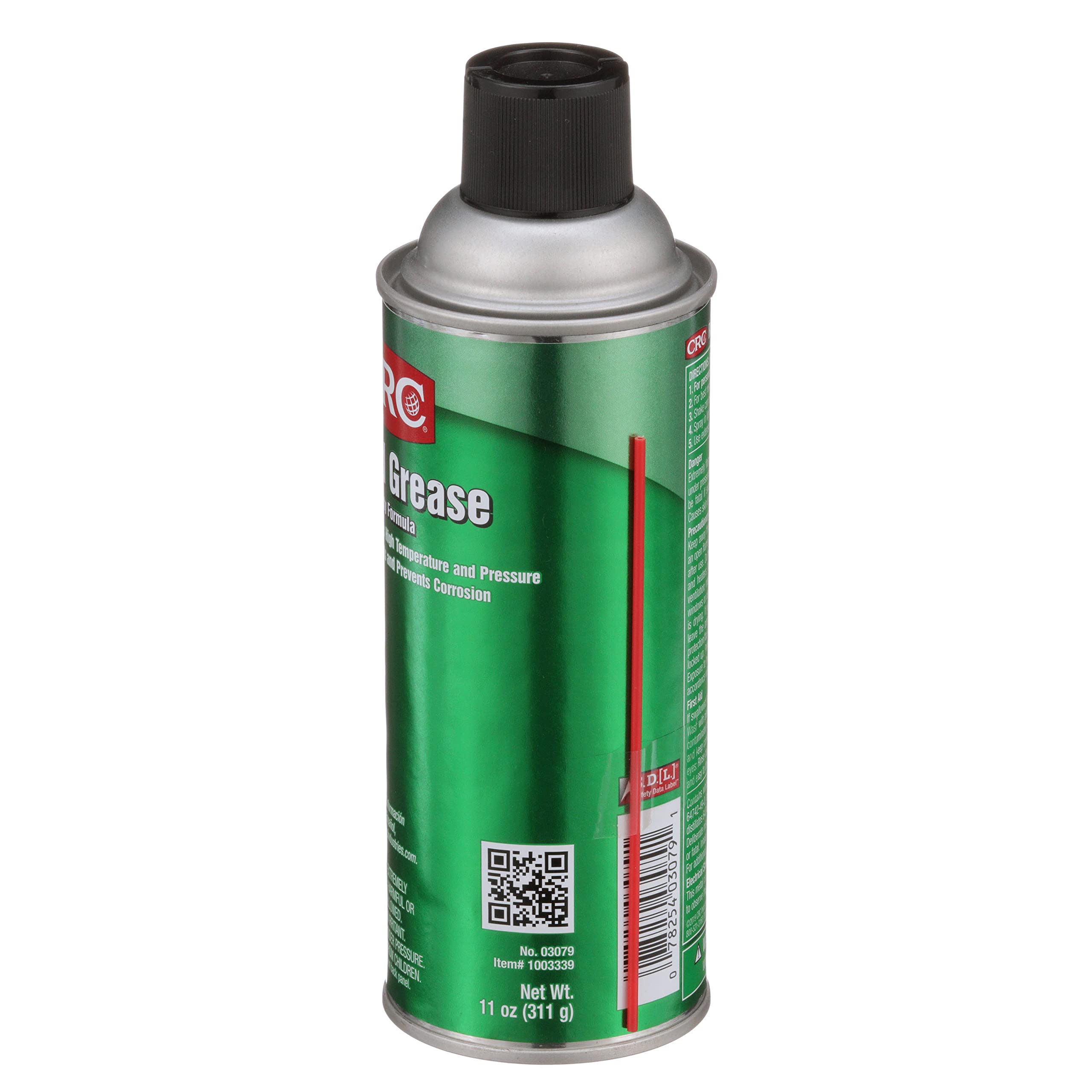 CRC Red Grease 03079 - 11 oz Multi-Purpose Aerosol Lubricant (Red Color for Easy Visual Inspection) - Ideal for Automotive, Industrial & Household Maintenance