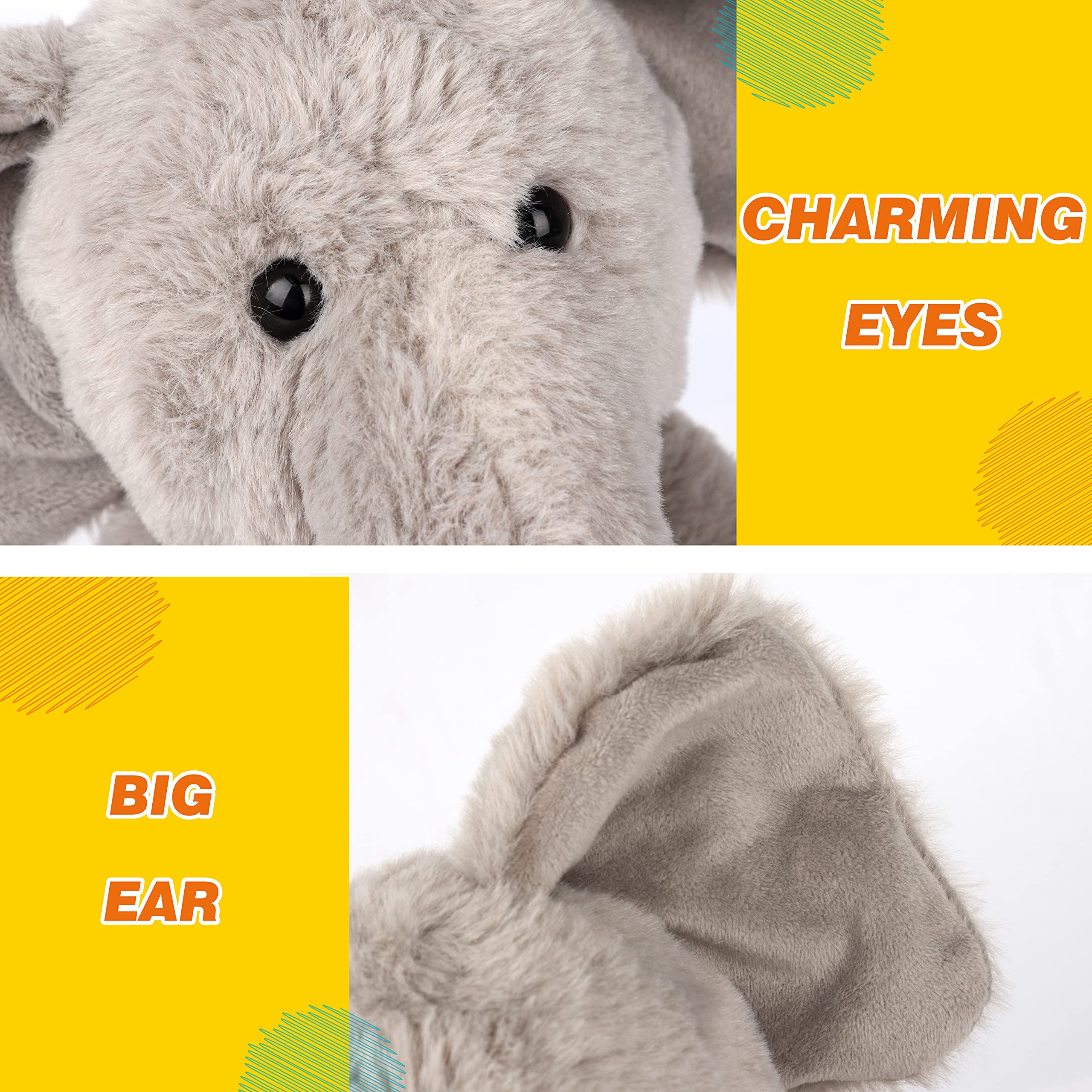 Easfan 10'' Gray Elephant Stuffed Animal - Ultra Soft Plush Toy for Kids, Boys & Girls | Cuddly Elephant Plushie for Birthday, Holiday Gifts & Room Decor | Perfect for Nursery, Bedroom & Playtime