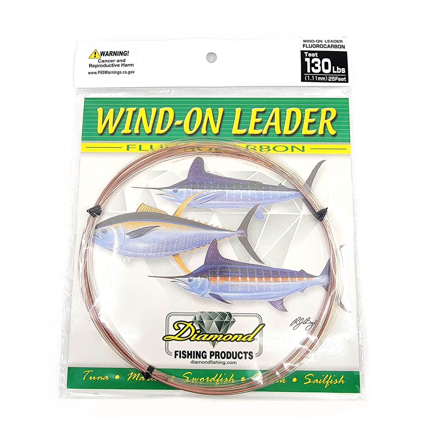 Momoi Fluorocarbon Wind On Leaders 25ft - Premium Saltwater Fishing Line for Offshore Trolling & Big Game Fishing