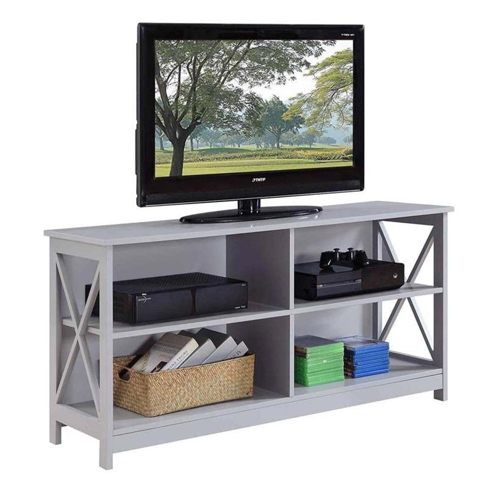 Pemberly Row 50 Inch TV Stand Entertainment Center Console - Modern Gray TV Cabinet for Living Room, Bedroom & Home Theater Setup