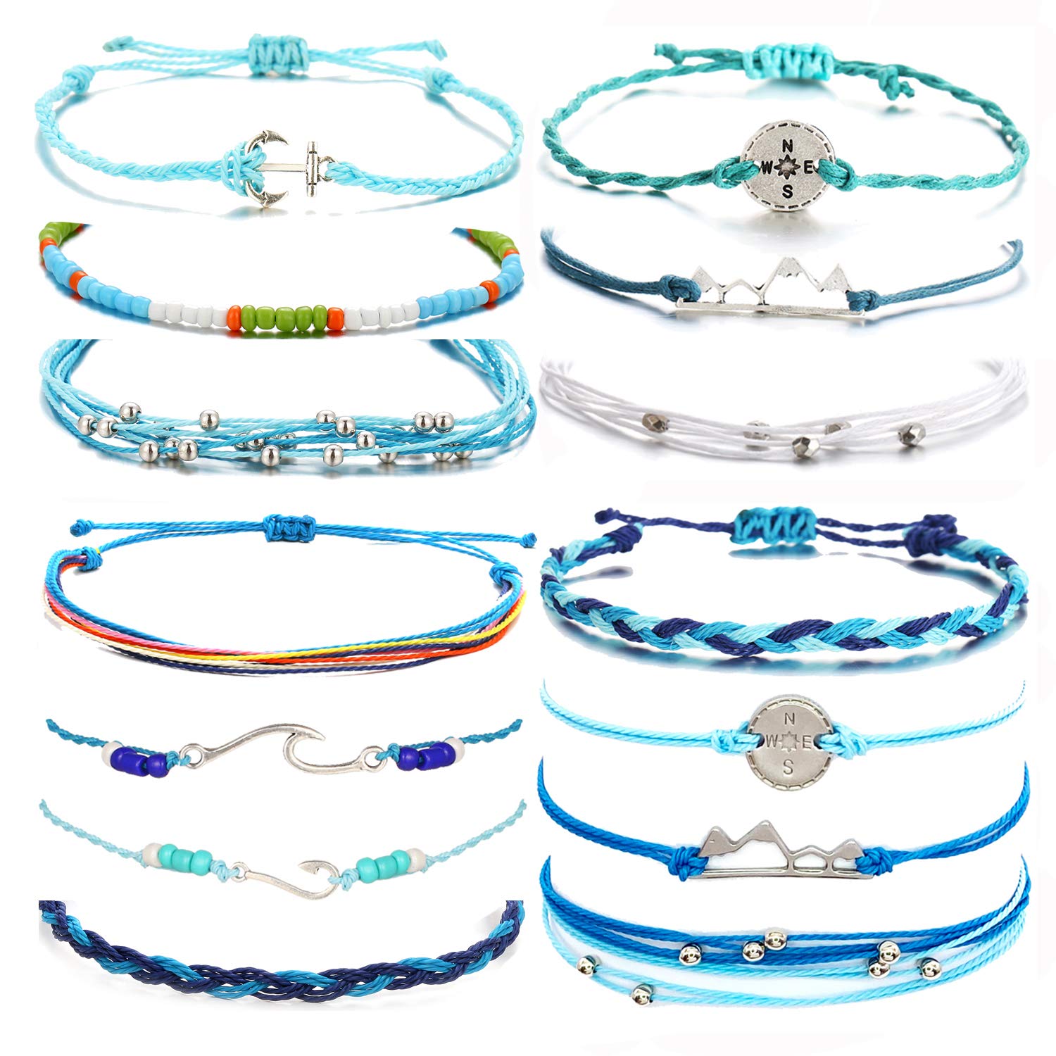Stylish Summer String Bracelets for Teen Girls & Women - Trendy Beach Surfer Wave Bracelets, Aesthetic Ankle Bracelets - Perfect Gifts for Teens & Beach Lovers - Great for Vacation, Pool Party & Summer Fashion Accessories