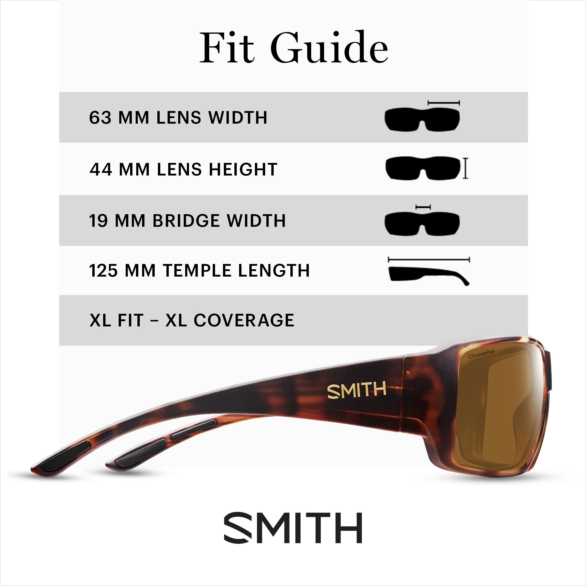 Smith Guide’s Choice XL Sunglasses – Polarized Sports Sunglasses for Men & Women – Extra Large Matte Havana Frame with Brown ChromaPop Lenses – Perfect for Biking, Fishing, Running & Outdoor Activities