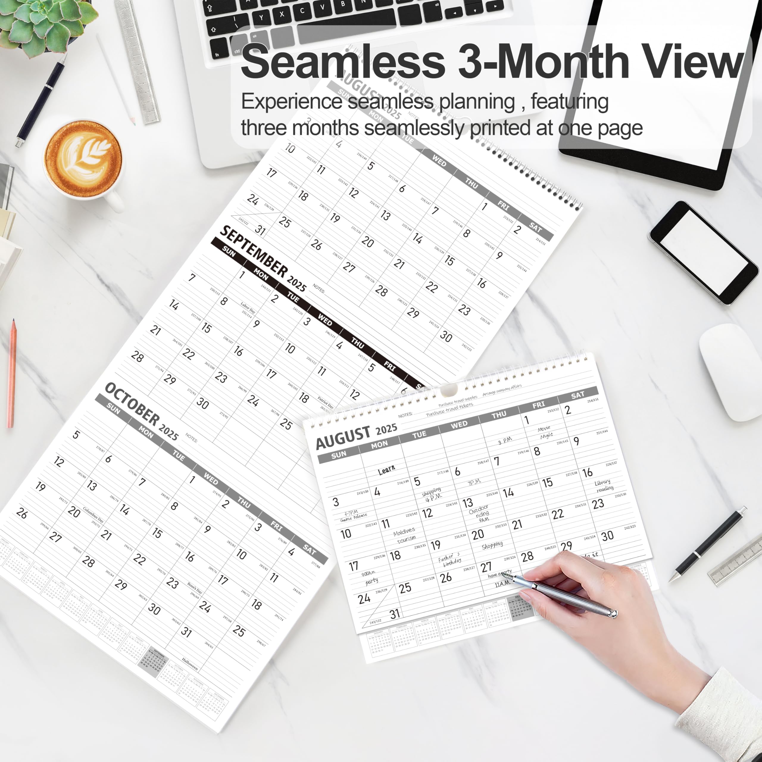 GuassLee 2025 Wall Calendar - 12 Month Vertical Large Planner (26