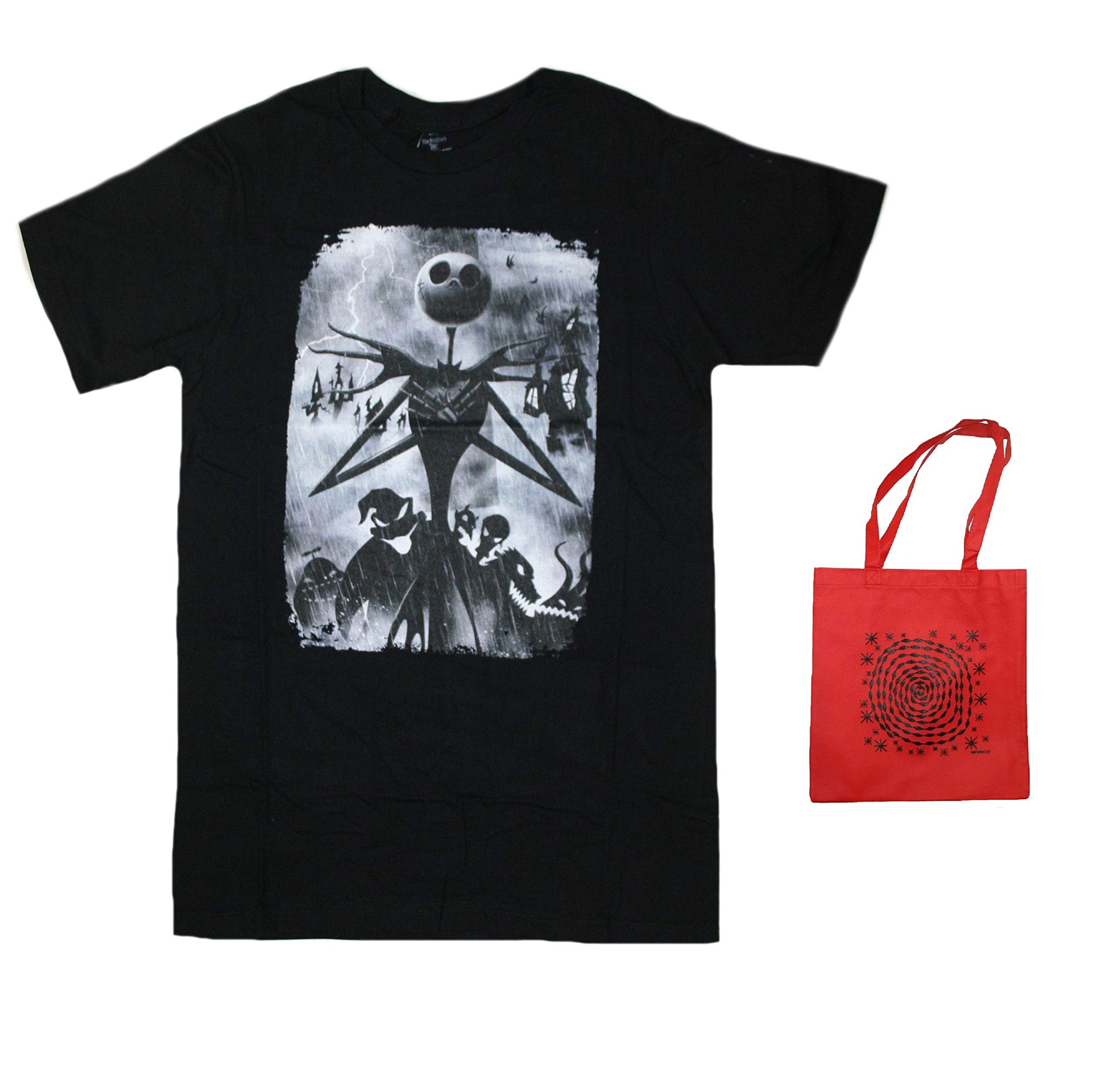Jack Skellington Arms Crossed Men's T-Shirt & Tote Bag 2-Piece Gift Set | Nightmare Before Christmas Merchandise | Halloween Costume & Cosplay Outfit