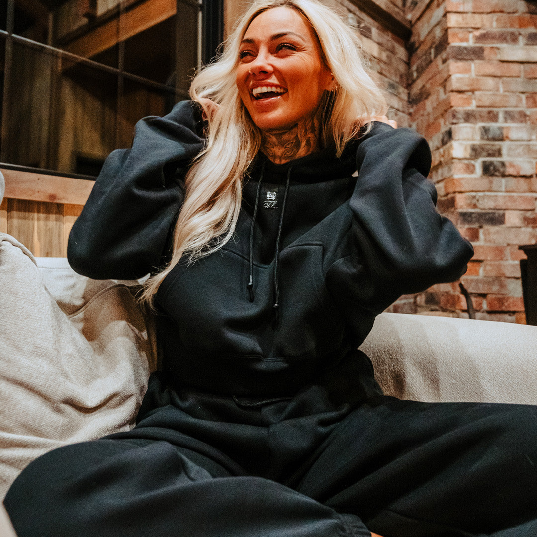 Women's Oversized Sweatpants - Black | Soft & Comfortable Joggers for Lounge, Workout & Casual Wear