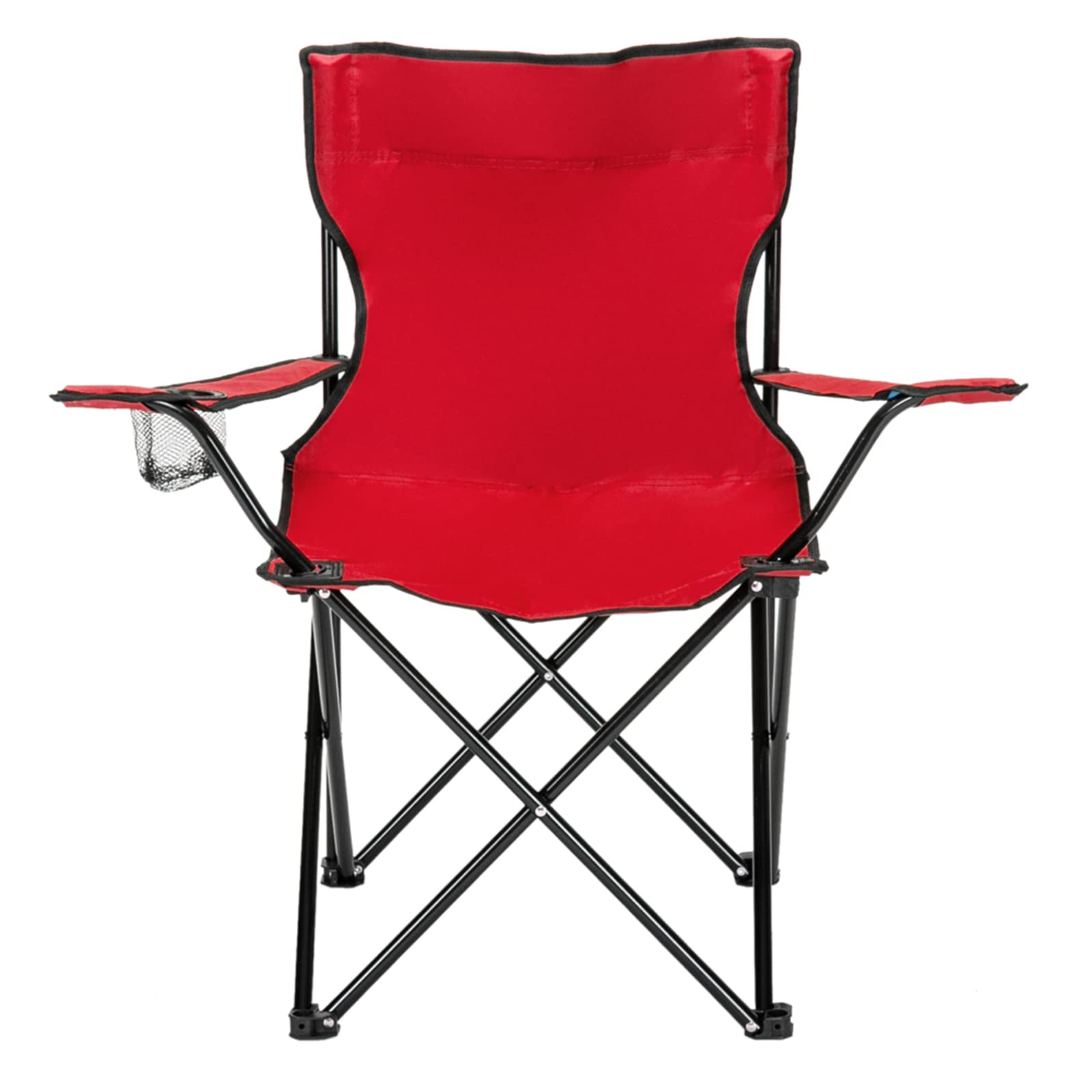 Heavy Duty Portable Folding Camping Chair with Cup Holder - Supports 300 lbs for Outdoor, Lawn, Fishing & Sports - Compact Quad Arm Design (19.69