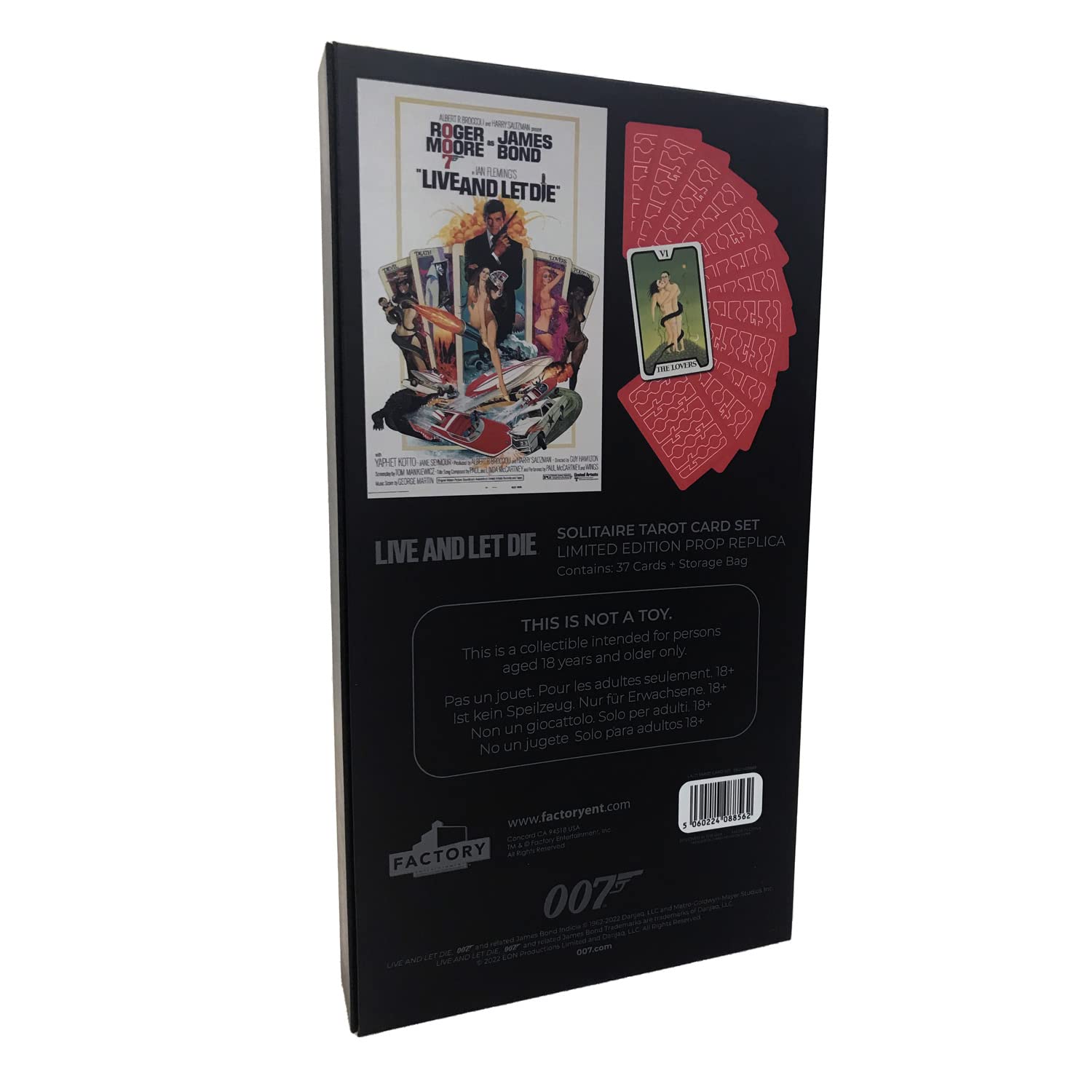 James Bond Live and Let Die Limited Edition Tarot Cards Prop Replica - Official Movie Collectible for 007 Fans & Home Decor
