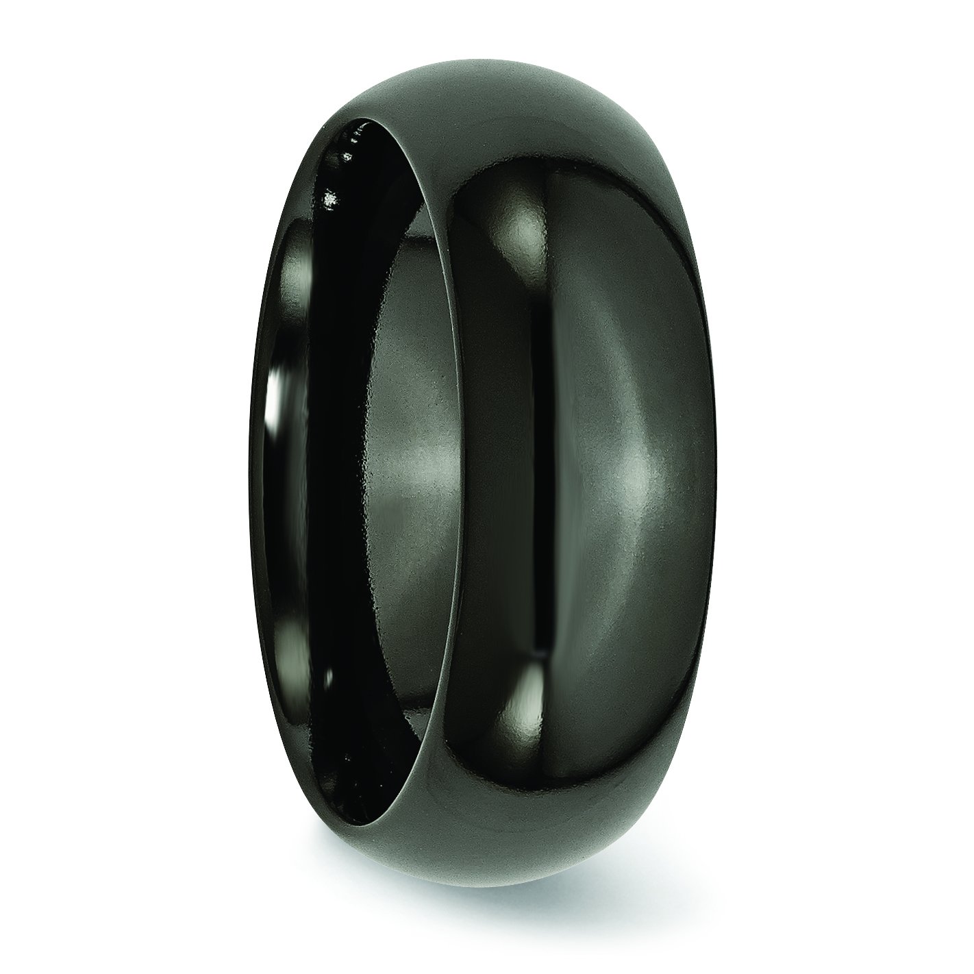 Men's Black Titanium 8mm Polished Wedding Band Ring - Durable & Comfortable for Everyday Wear, Anniversary & Engagement Jewelry Gift