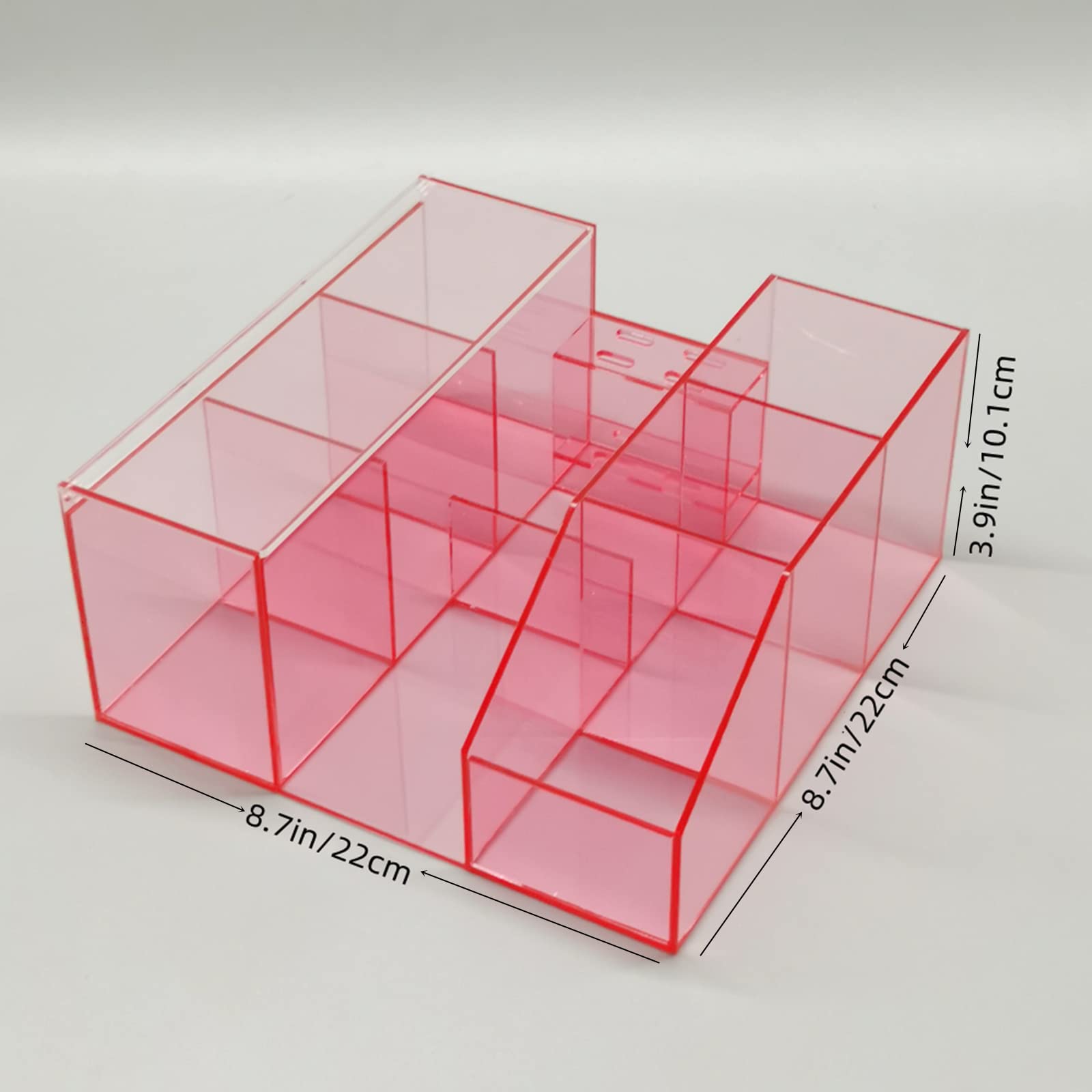 Acrylic Eyelash Extension Organizer with Tweezers Holder - Transparent Pink Beauty Tool Storage Box for Lash Artists & Home Salons | Perfect for Professional Lash Techs & DIY Beauty Enthusiasts