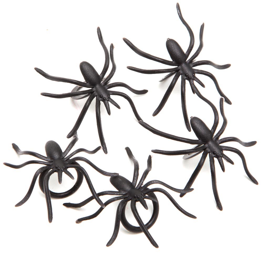 Halloween Spider Rings for Kids - Bulk Pack of 24 Glow in The Dark Plastic Spider Toy Rings - Perfect for Trick or Treat, Party Favors, Classroom Prizes & Spooky Decorations
