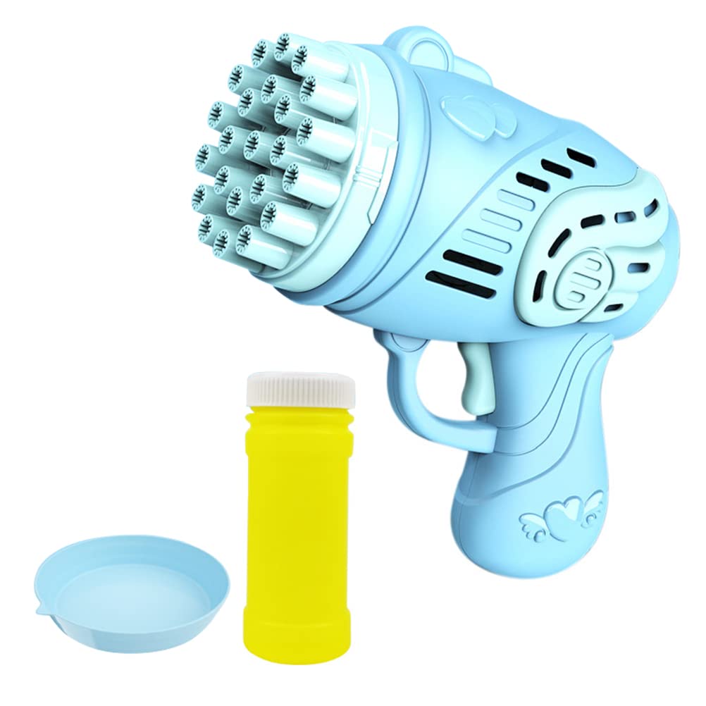 2022 Upgraded 23-Hole Gatling Bubble Blaster Toy for Kids - Automatic Bubble Machine with Super Large Phantom Light, Bubble Gun & Solution Included - Perfect Birthday Gift for Boys & Girls Ages 4-10 - Outdoor Play, Parties, Backyard Fun & Summer Activities