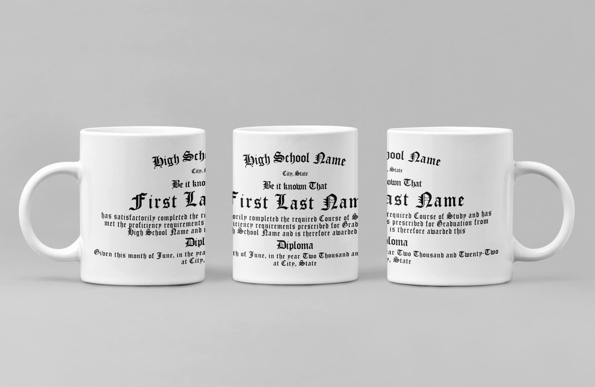 Personalized Graduation Coffee Mug - Custom Engraved Gift for Him & Her - Class of 2022 High School Senior Gift - Perfect for Graduation Parties & Daily Coffee Use