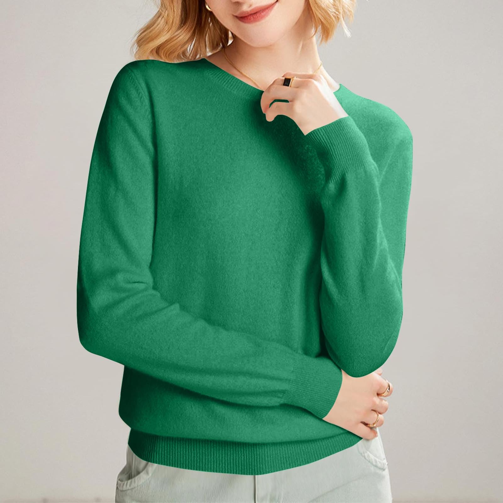 Luxury Women's Cashmere Sweaters - Soft & Warm Pullover Tops, Elegant Crewneck Long Sleeve Knitwear for Office, Date Night & Winter Outfits