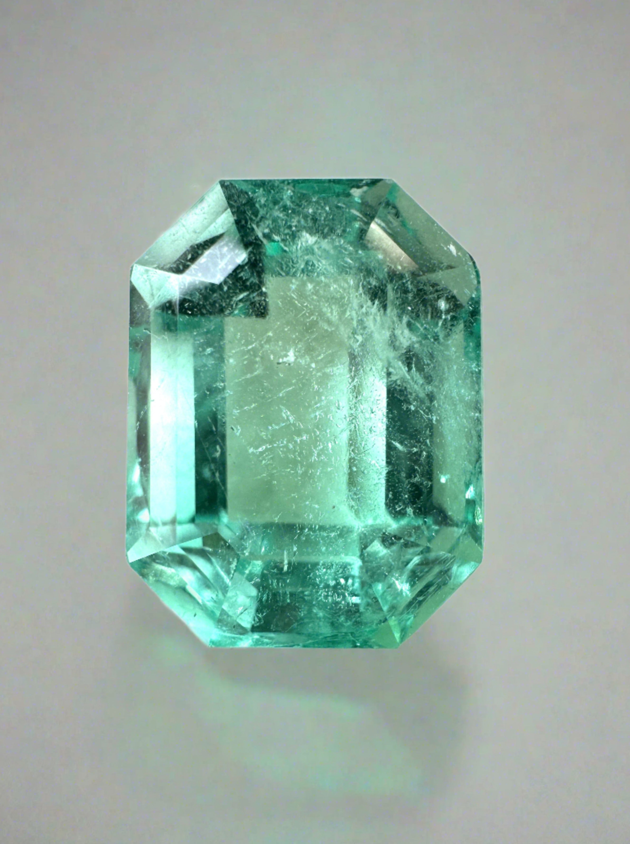 7.62 Carat 13x10mm Loose Colombian Emerald Gemstone - Emerald Cut for Jewelry Making, Engagement Rings & Luxury Gifts