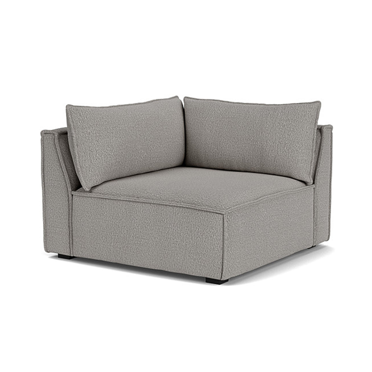 Daphne Boucle 1 Seater Right Corner Modular Sofa - Modern Comfortable Sectional Couch for Small Spaces, Living Room, Apartment & Office Use