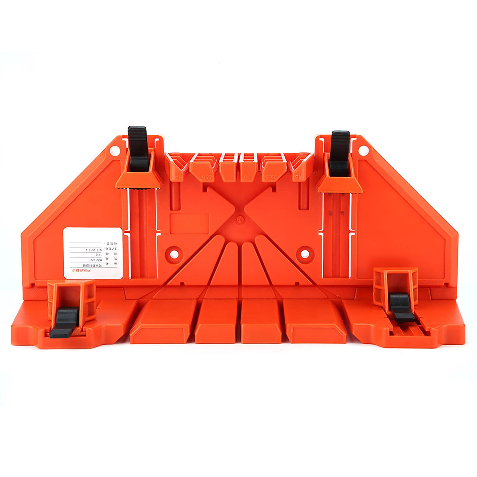 14 Inch Plastic Mitre Box with Clamp - Wood Cutting Hand Saw Guide & Storage Tool for DIY Projects, Carpentry, and Home Improvement