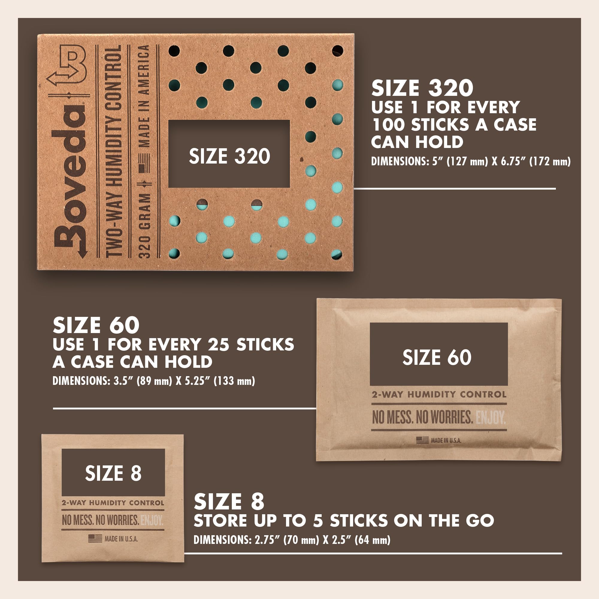 Boveda 84% RH Two-Way Humidity Control Packs for Wood Humidifier Boxes - Size 60 (12 Pack) - Perfect for Cigar Humidors, Guitar Cases & Instrument Storage - Individually Wrapped Seasoning Packets
