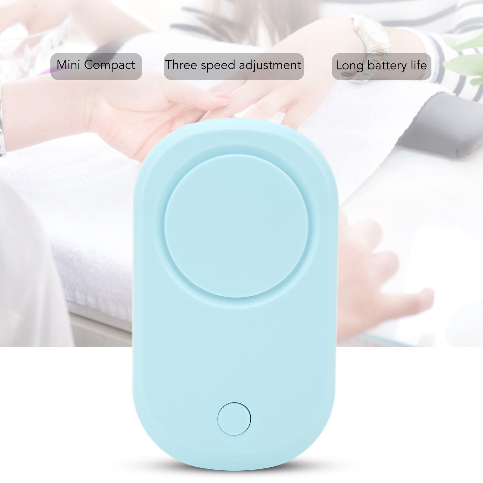 USB Rechargeable Bladeless Eyelash Dryer & Lash Fan - Compact Handheld Nail Polish Dryer for Quick Drying (Blue) | Perfect for Home & Salon Use, Travel-Friendly Makeup Tool