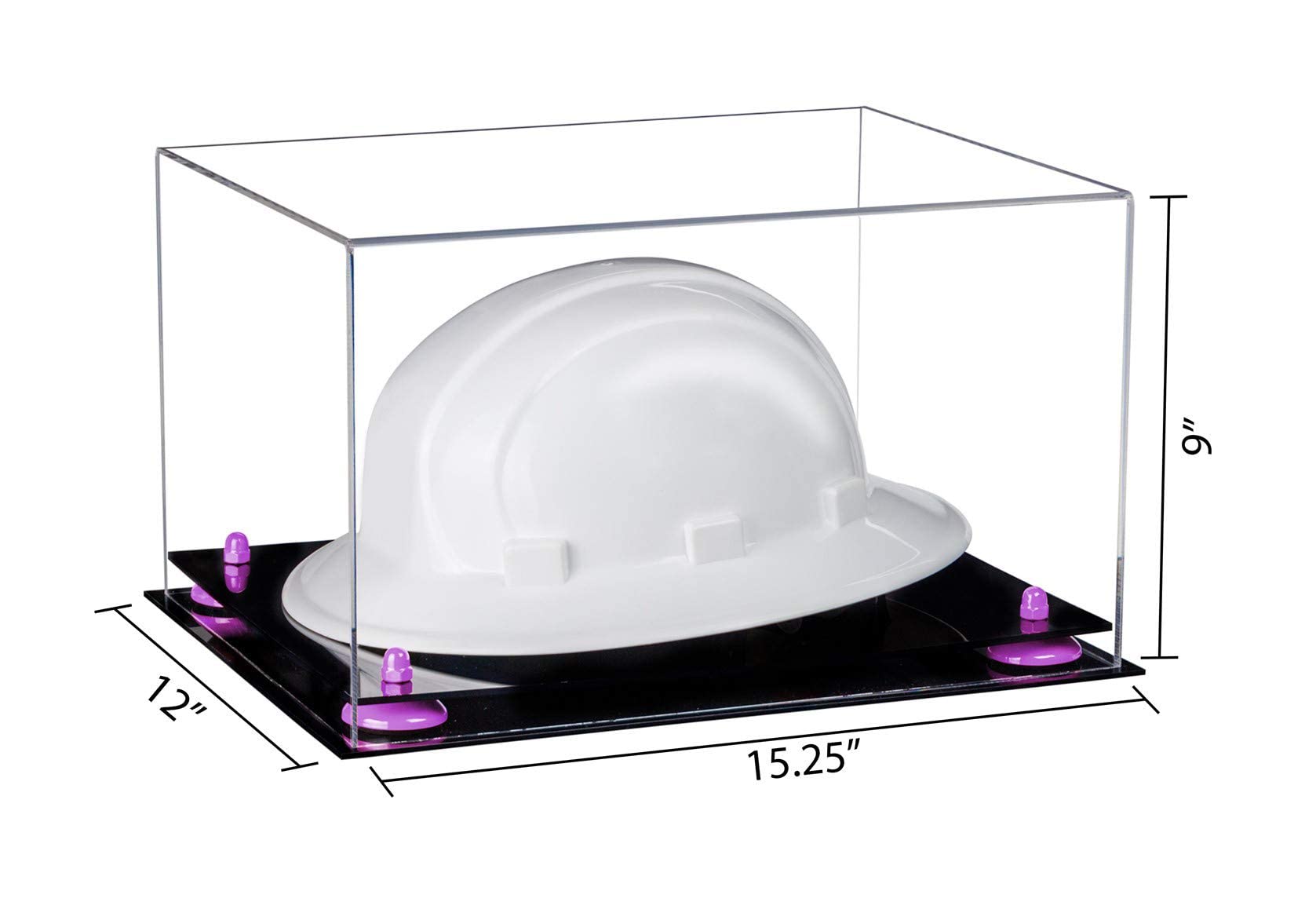 Clear Acrylic Large Helmet Display Case - Durable Hard Hat Protector for Construction Safety Gear & Collector's Showcase | Perfect for Worksite Storage, Safety Equipment Organization & Memorabilia Display
