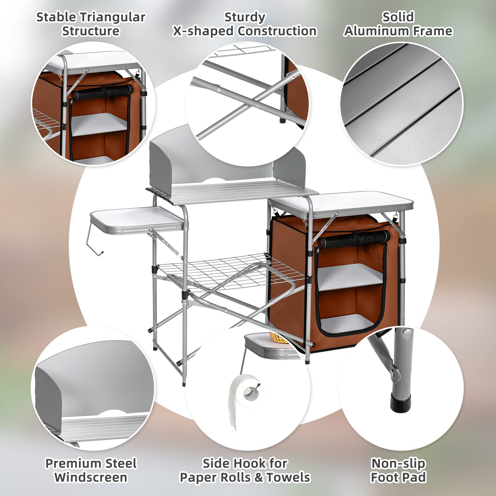 GYMAX Aluminum Portable Camping Kitchen - 26