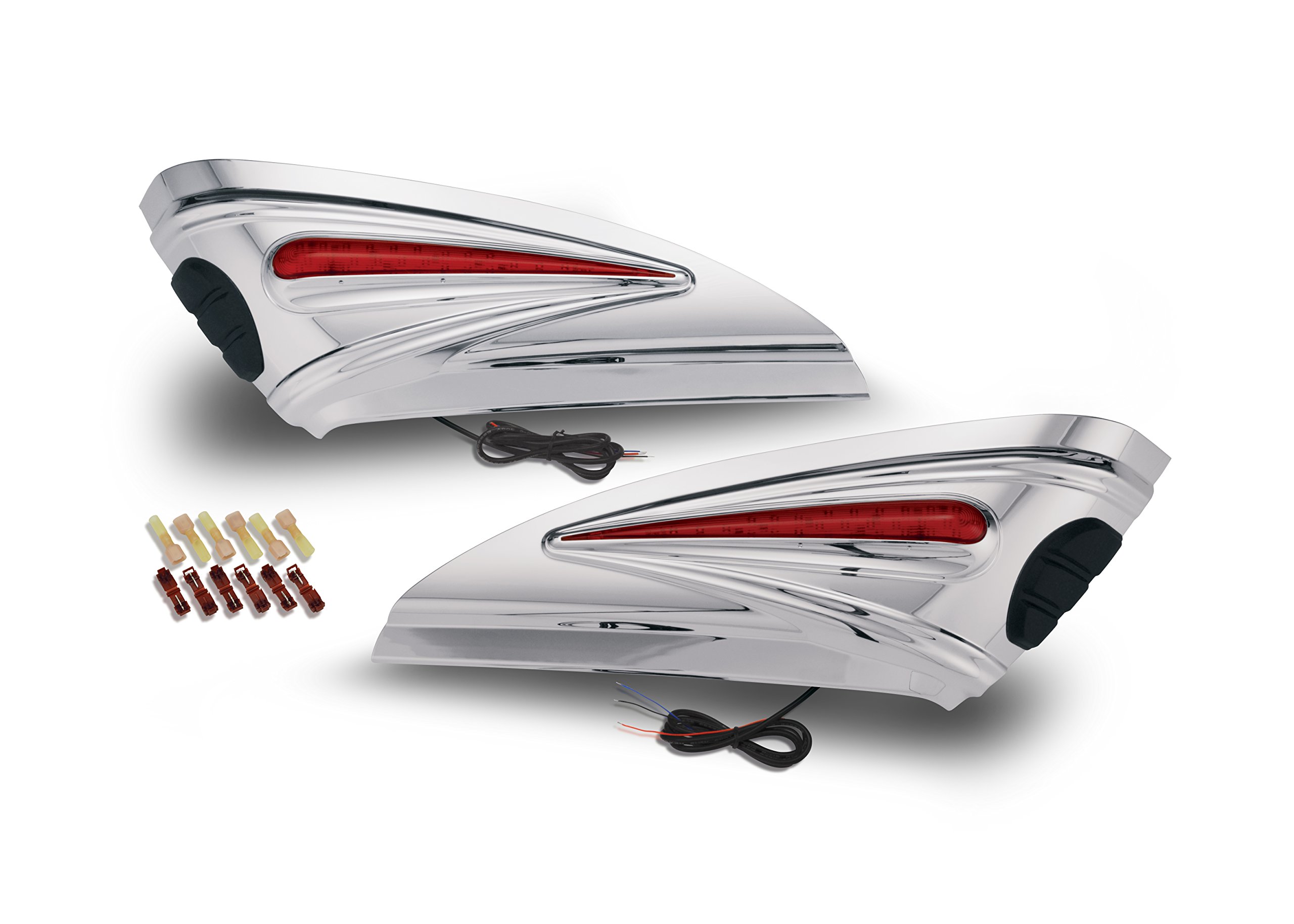 Show Chrome Accessories 52-816 LED Motorcycle Saddlebag Scuff Protectors for Honda GL1800 Goldwing (2012-2017) - Bright Accent Lighting for Night Riding Safety & Style