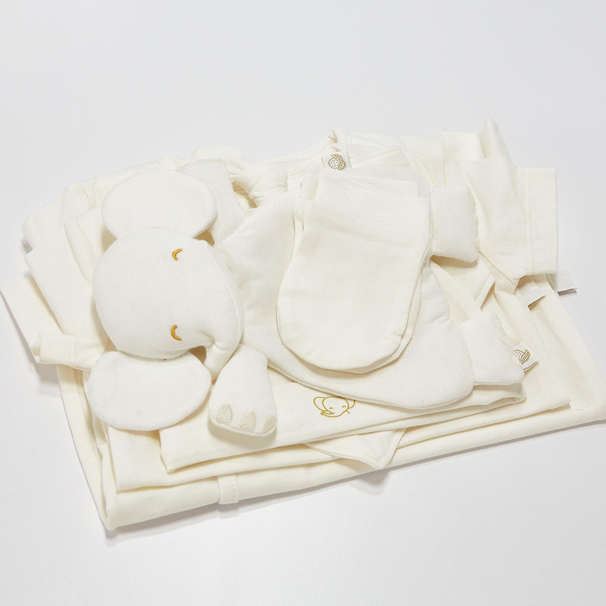 Organic White Baby Gift Set - Newborn Essentials Bundle for Boys & Girls - Perfect for Showers, Birthdays & Special Occasions