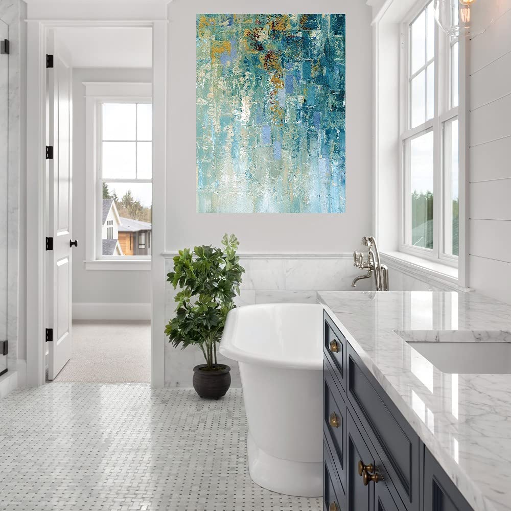 Premium 'I Love the Rain' Fine Art Canvas Wall Decor by Artist Nan - 32x43 Inch Ready-to-Hang Painting for Living Room, Bedroom, Office & More - Perfect for Home Decor, Housewarming Gifts & Interior Design