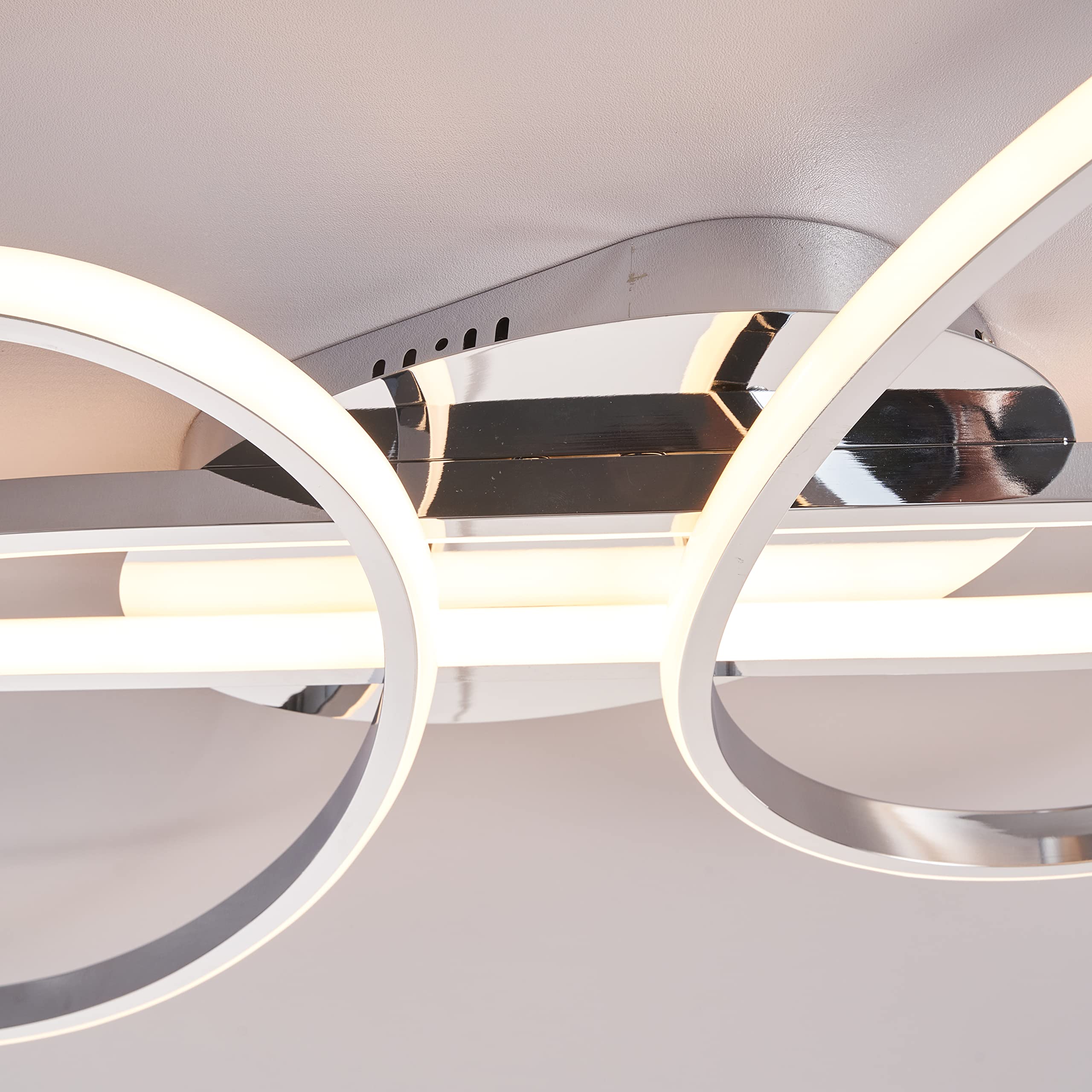 Modern Dimmable LED Ceiling Light Fixture - 80cm Flush Mount Aluminum Design for Bedroom, Kitchen, Living Room & Restaurant (Chrome Plating) | Energy-Efficient Ambient Lighting for Home & Commercial Spaces