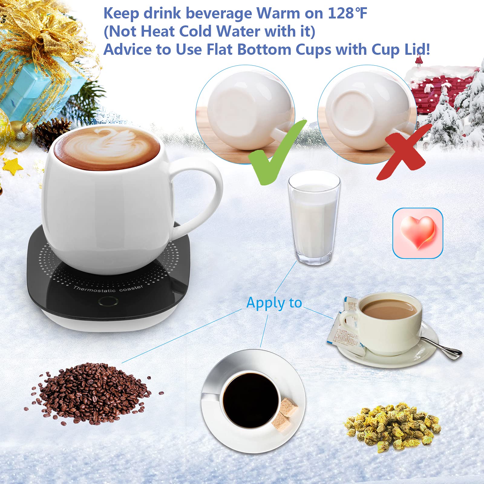 Auto Shut Off Coffee Mug Warmer for Desk - Perfect for Office & Home Use