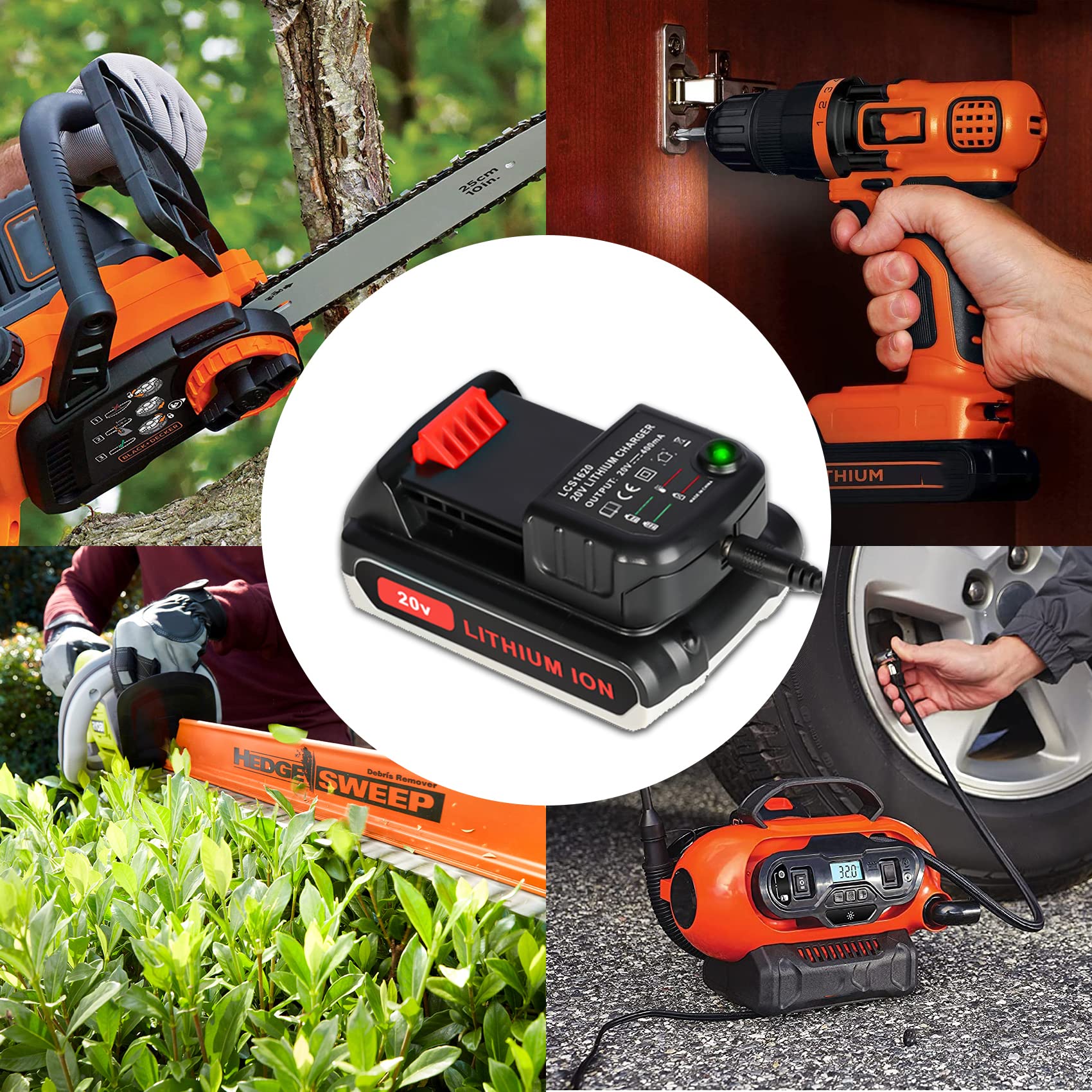 2 Pack 3000mAh Replacement Batteries + 1 Charger for Black & Decker 20V MAX Lithium Power Tools - Compatible with Drills, Saws & Other Cordless Tools