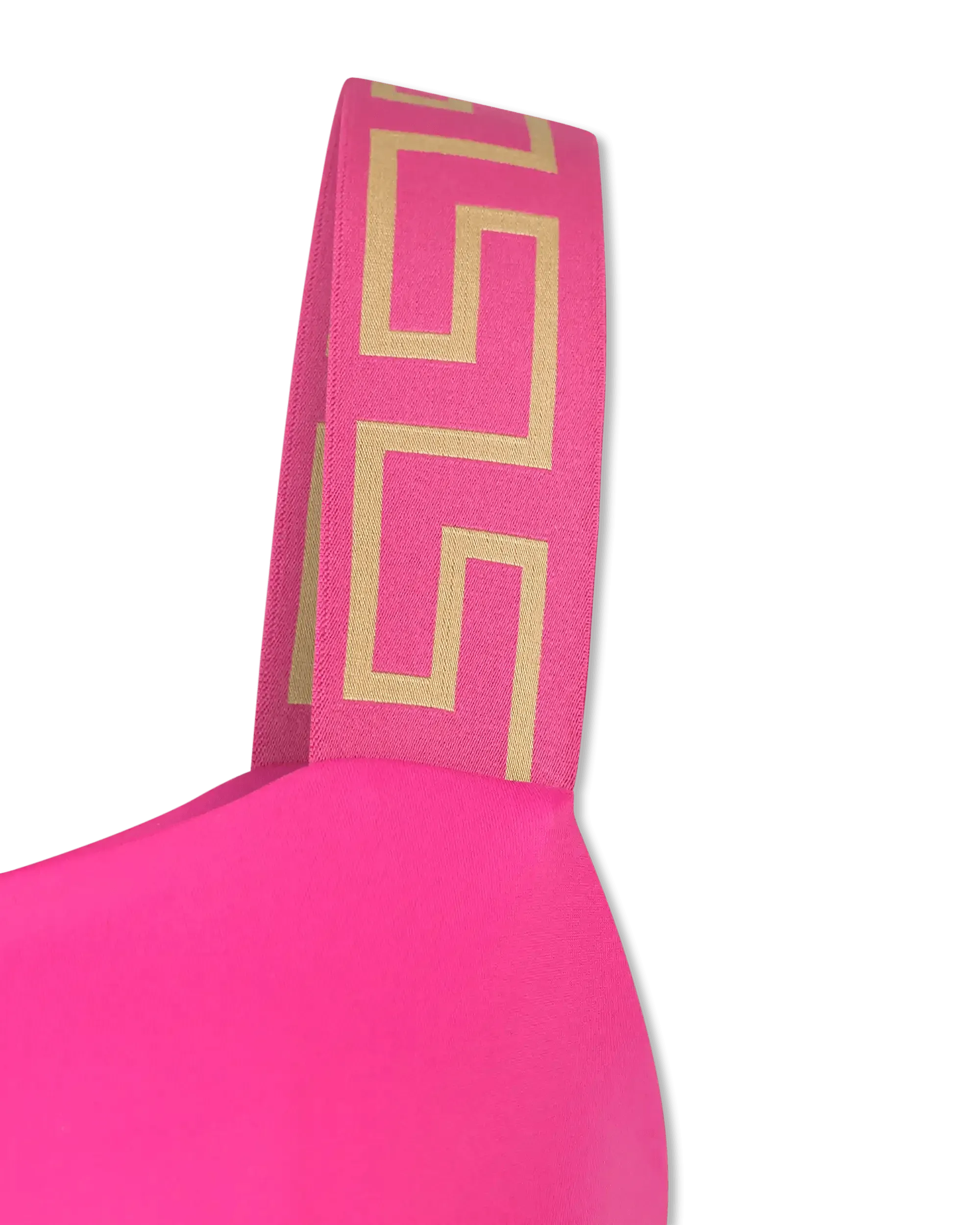 One Piece Greek Key Swimsuit for Women - High Waisted Bathing Suit with Retro Print - Perfect for Beach, Pool, and Summer Vacations
