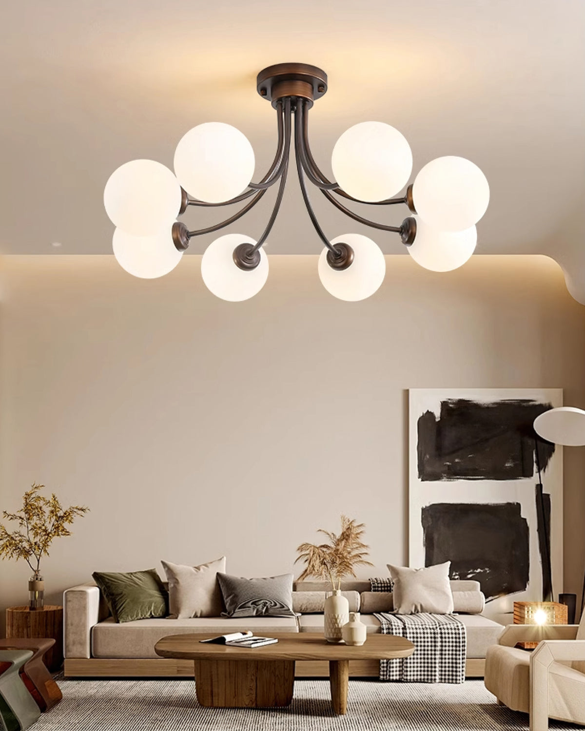 Modern Fairfax Bubble Ceiling Lamp - LED Flush Mount Lighting Fixture for Bedroom, Living Room & Dining Room - Stylish Home Decor with Soft Ambient Glow
